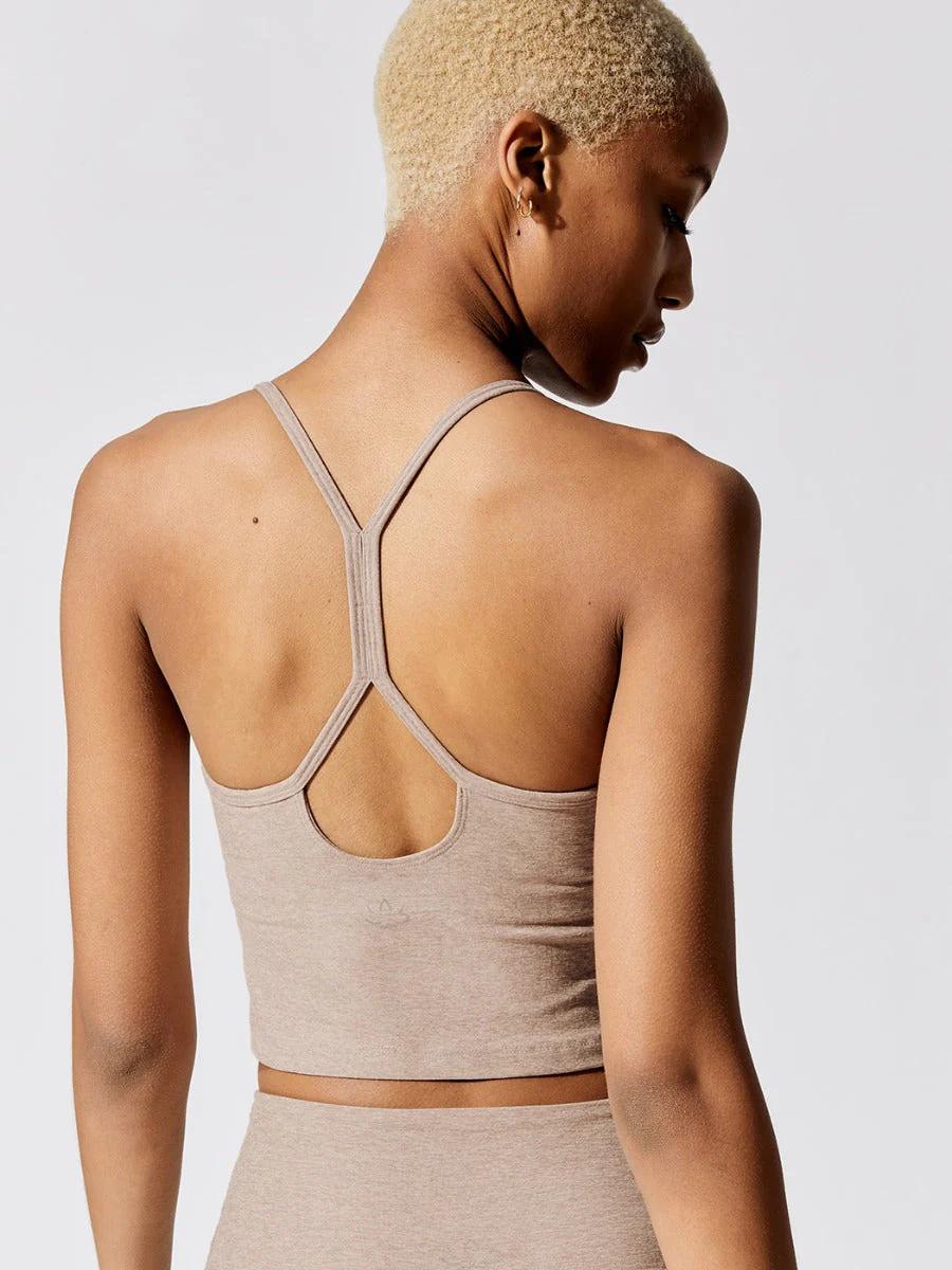 Spacedye Slim Racerback Cropped Tank - Chai - Image 2