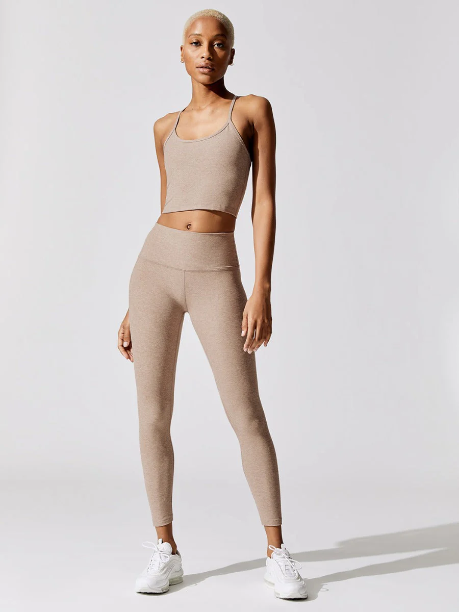 Spacedye Slim Racerback Cropped Tank - Chai - Image 3
