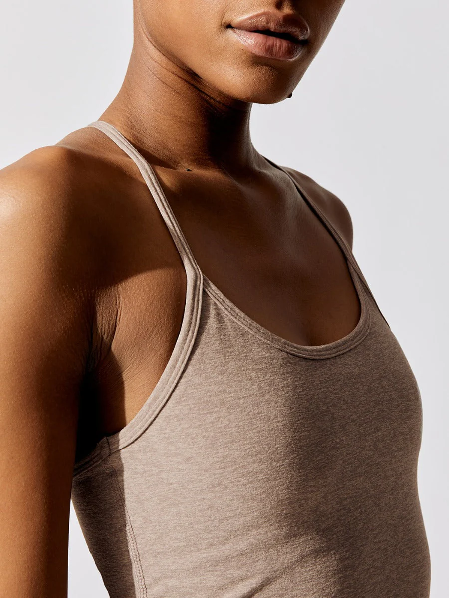 Spacedye Slim Racerback Cropped Tank - Chai - Image 4