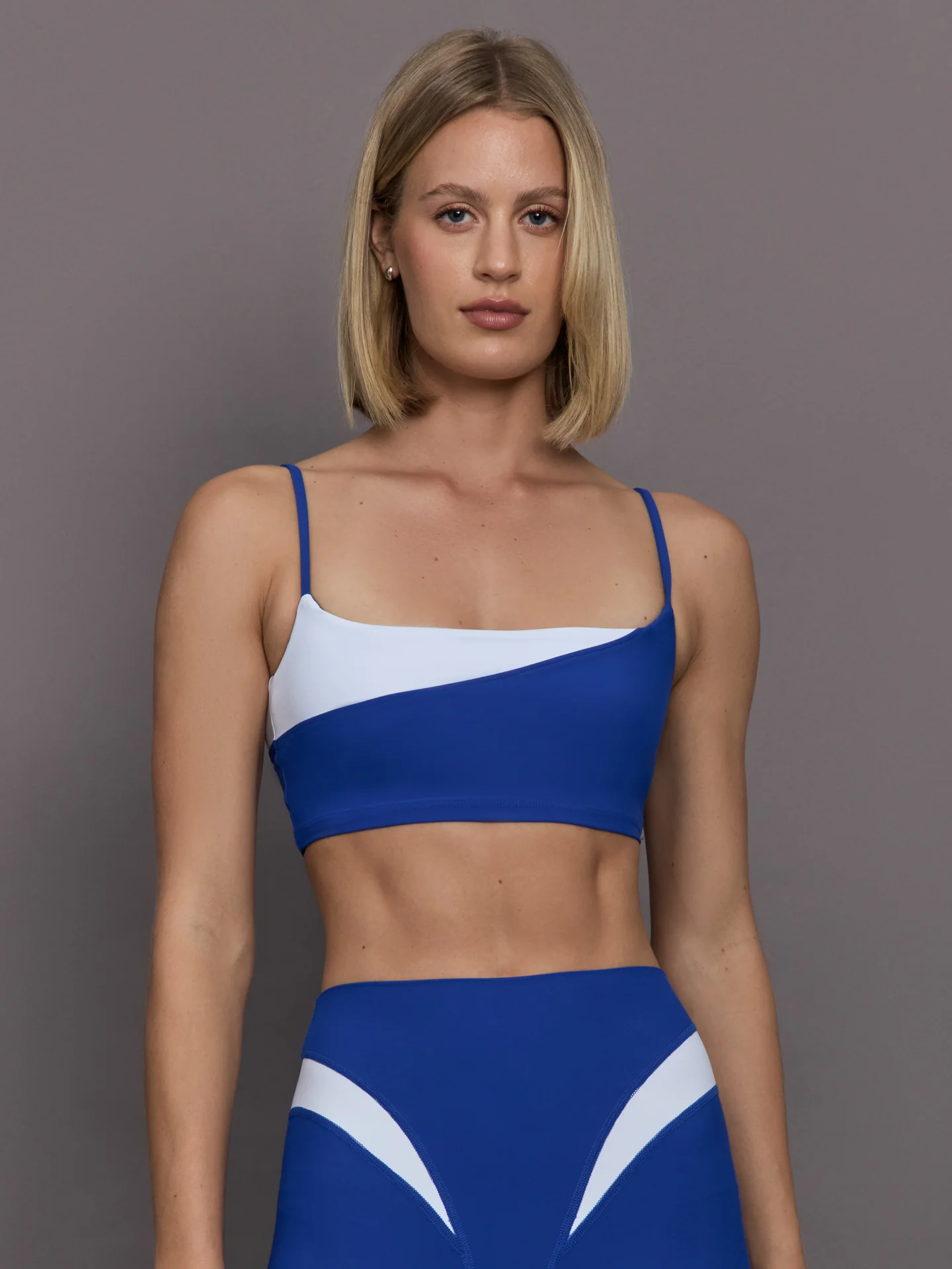 Spliced Colorblock Bra in Melt - Cobalt/White