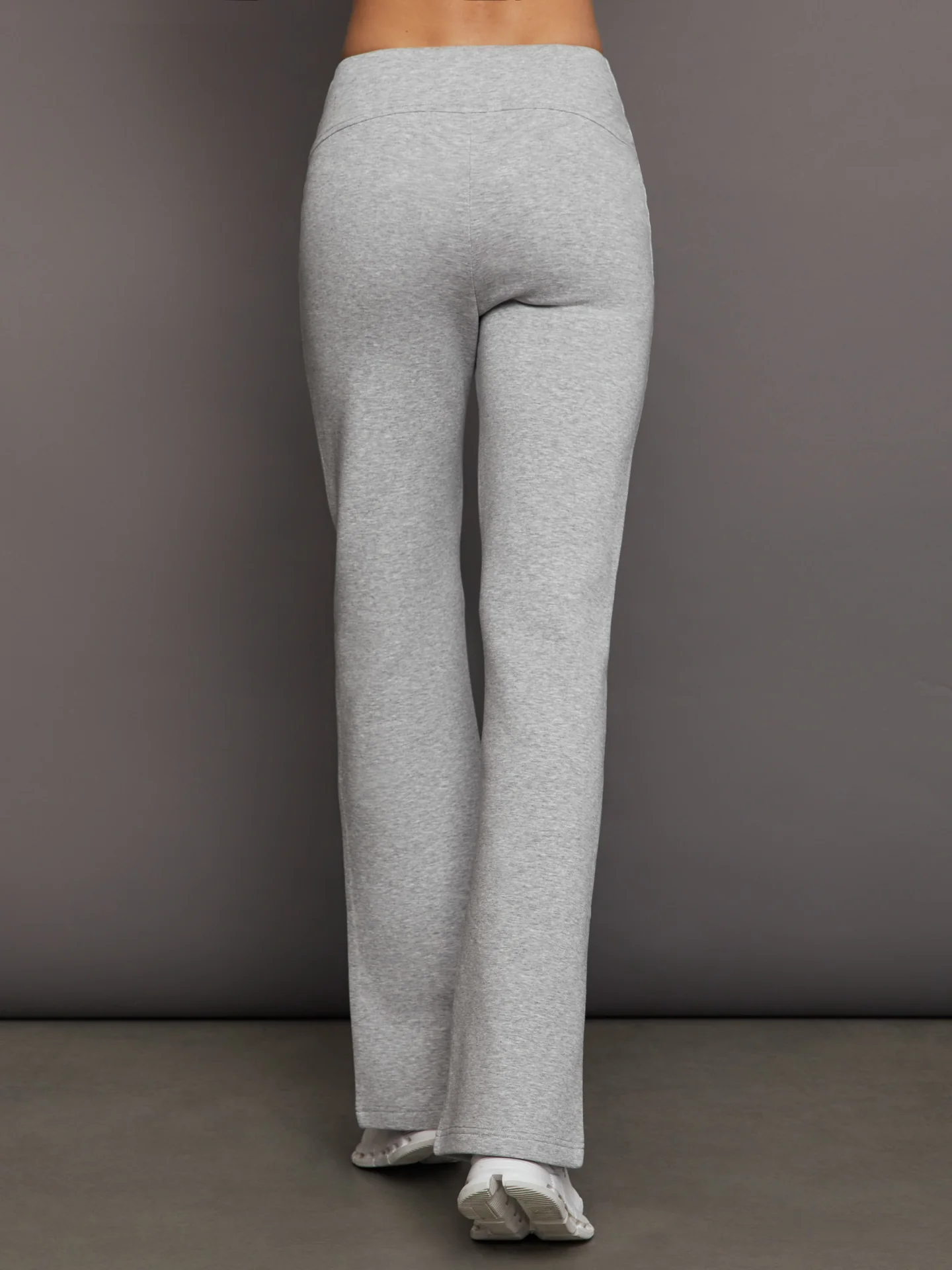 Rhinestone Front Slit Sweatpant - Heather Grey - Image 3