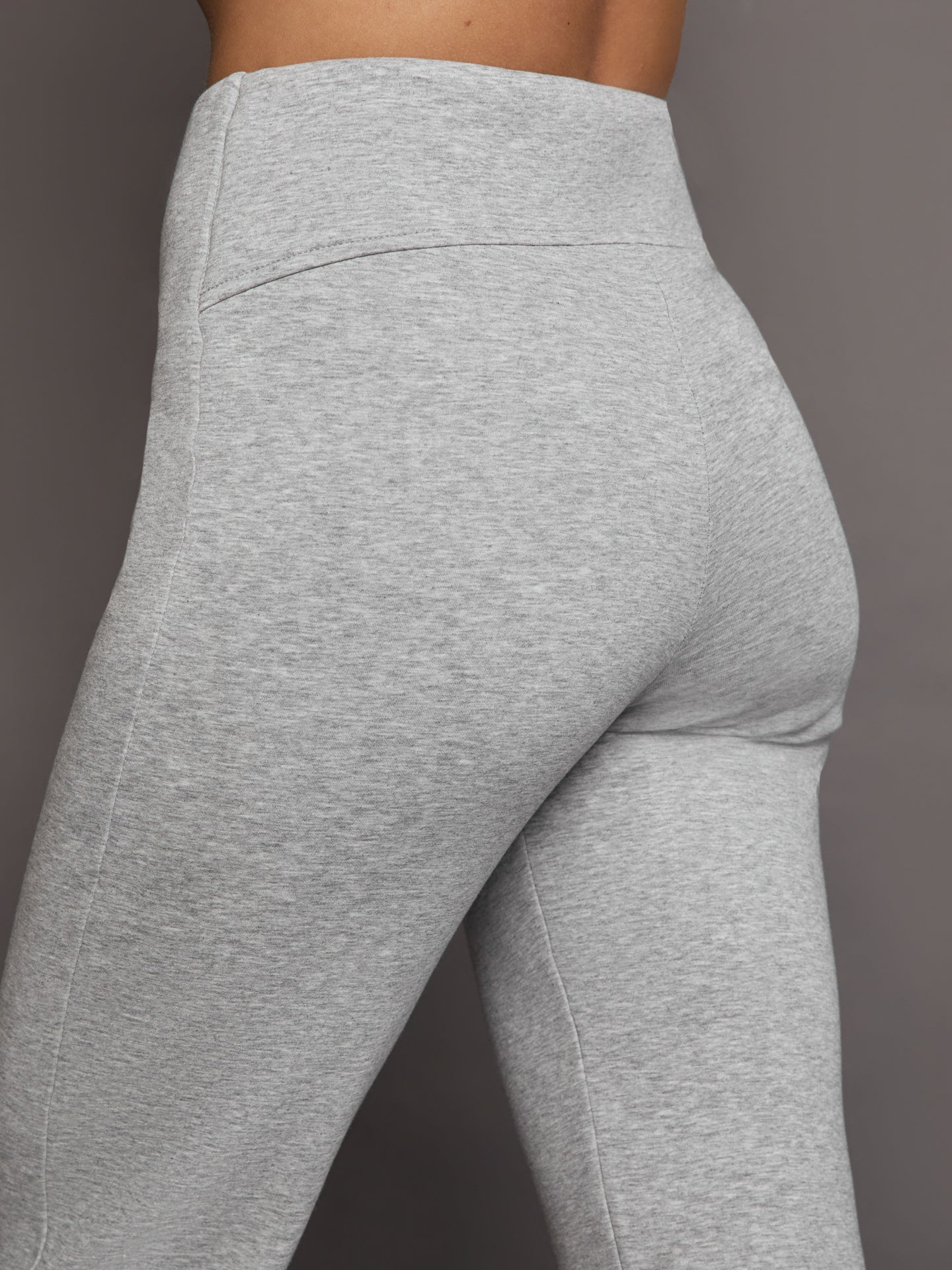 Rhinestone Front Slit Sweatpant - Heather Grey - Image 4