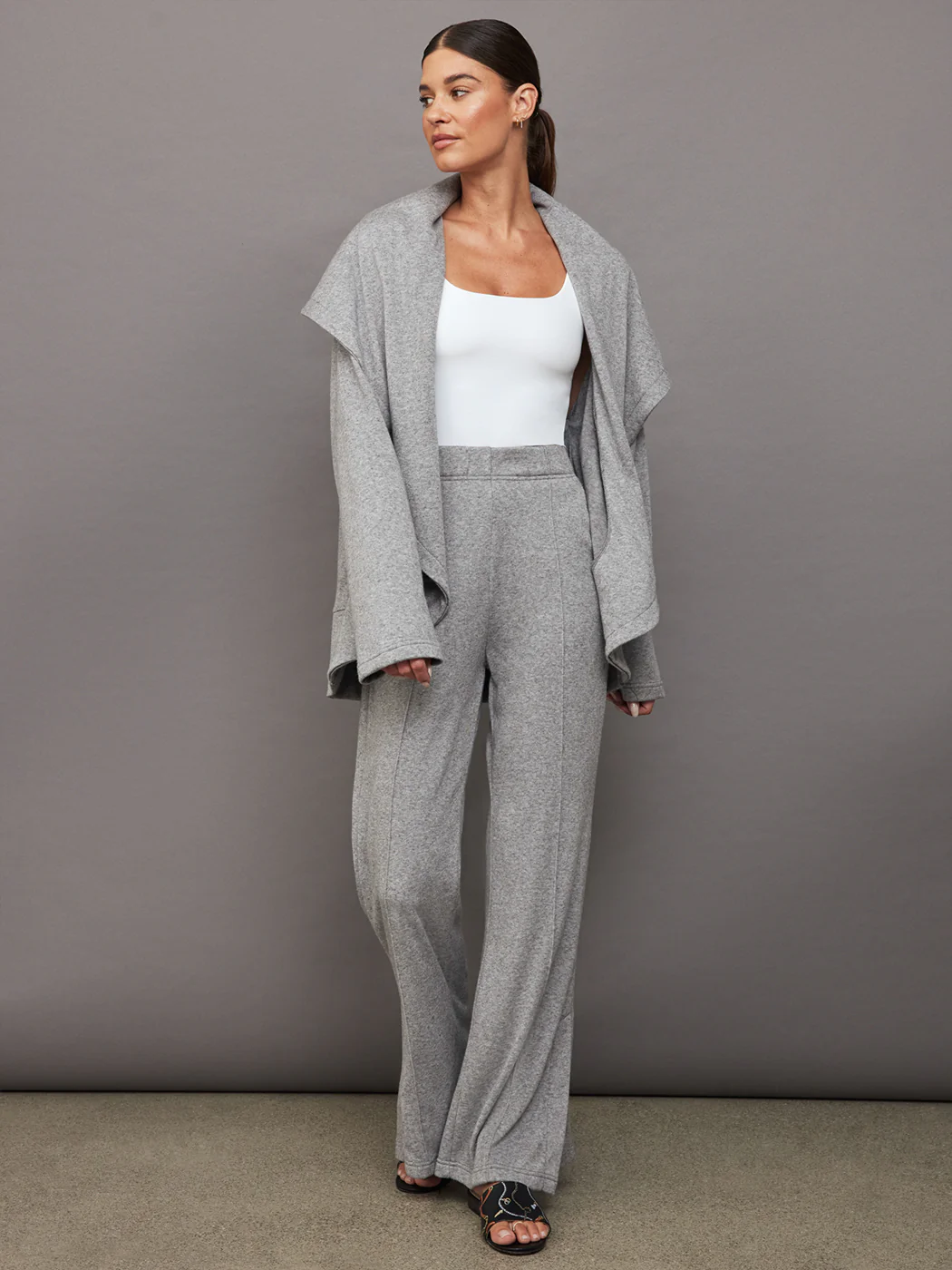 Split Bootcut Sweatpant - Heather Grey - Image 7