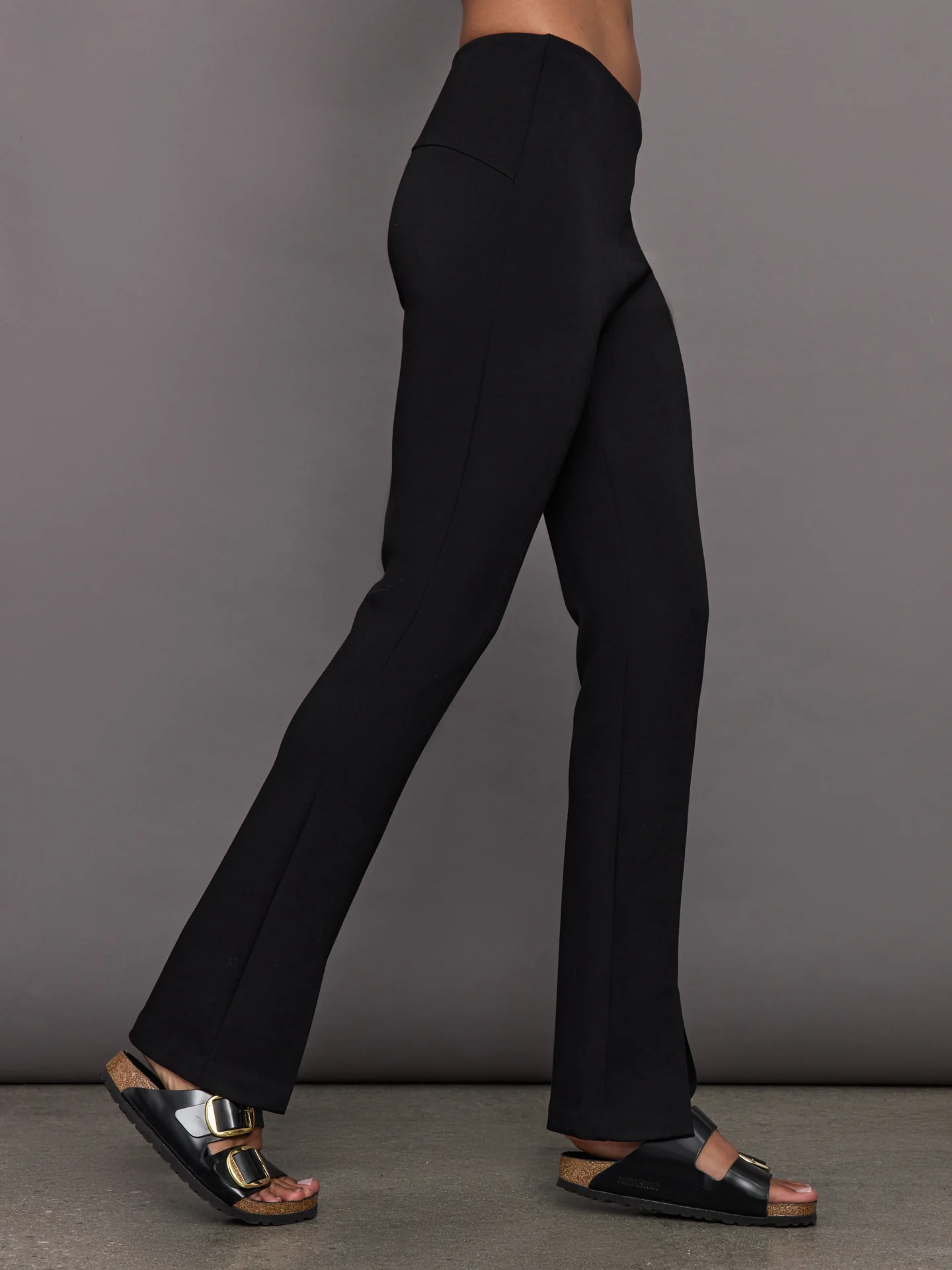 Split Leg Pant in Scuba - Black - Image 4