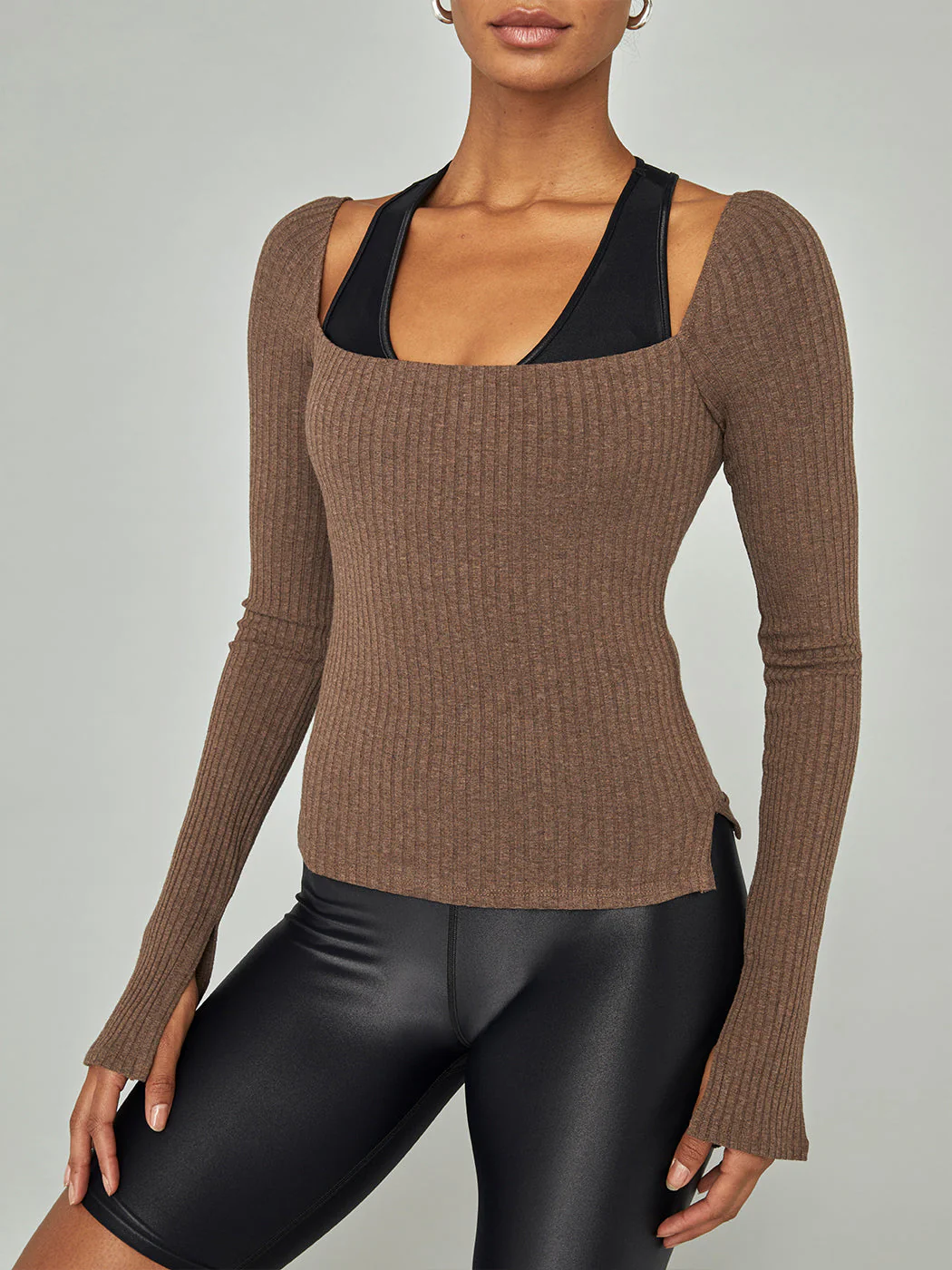 Split Sleeve Square Neck Top - Bruno - Image 4