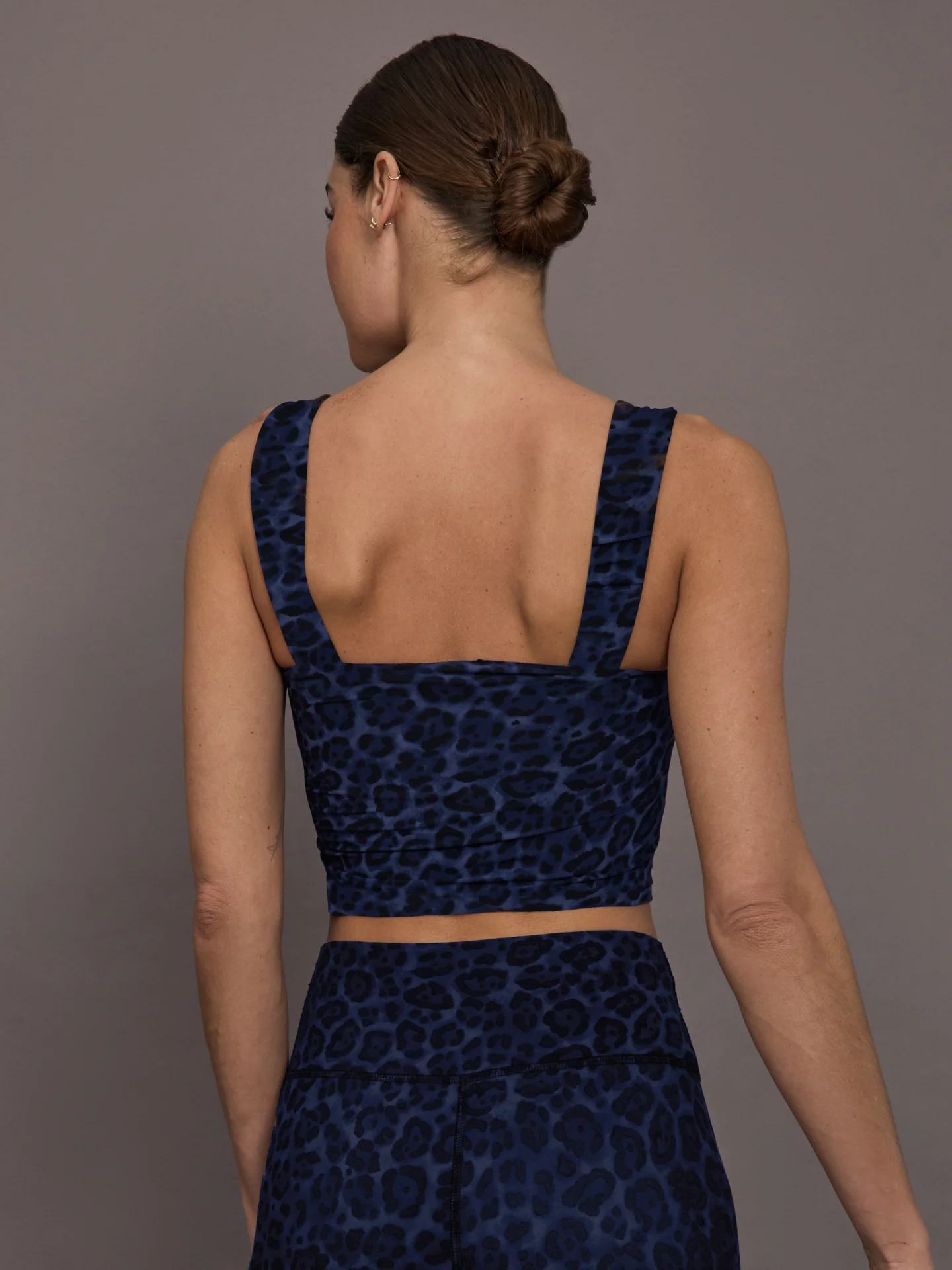 Square Neck Bra Top in Melt - Navy Leopard - Image 4