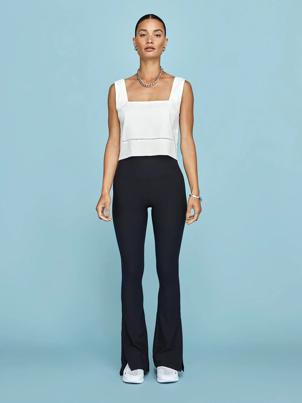 Linen Square Neck Tank - Cream - Image 6
