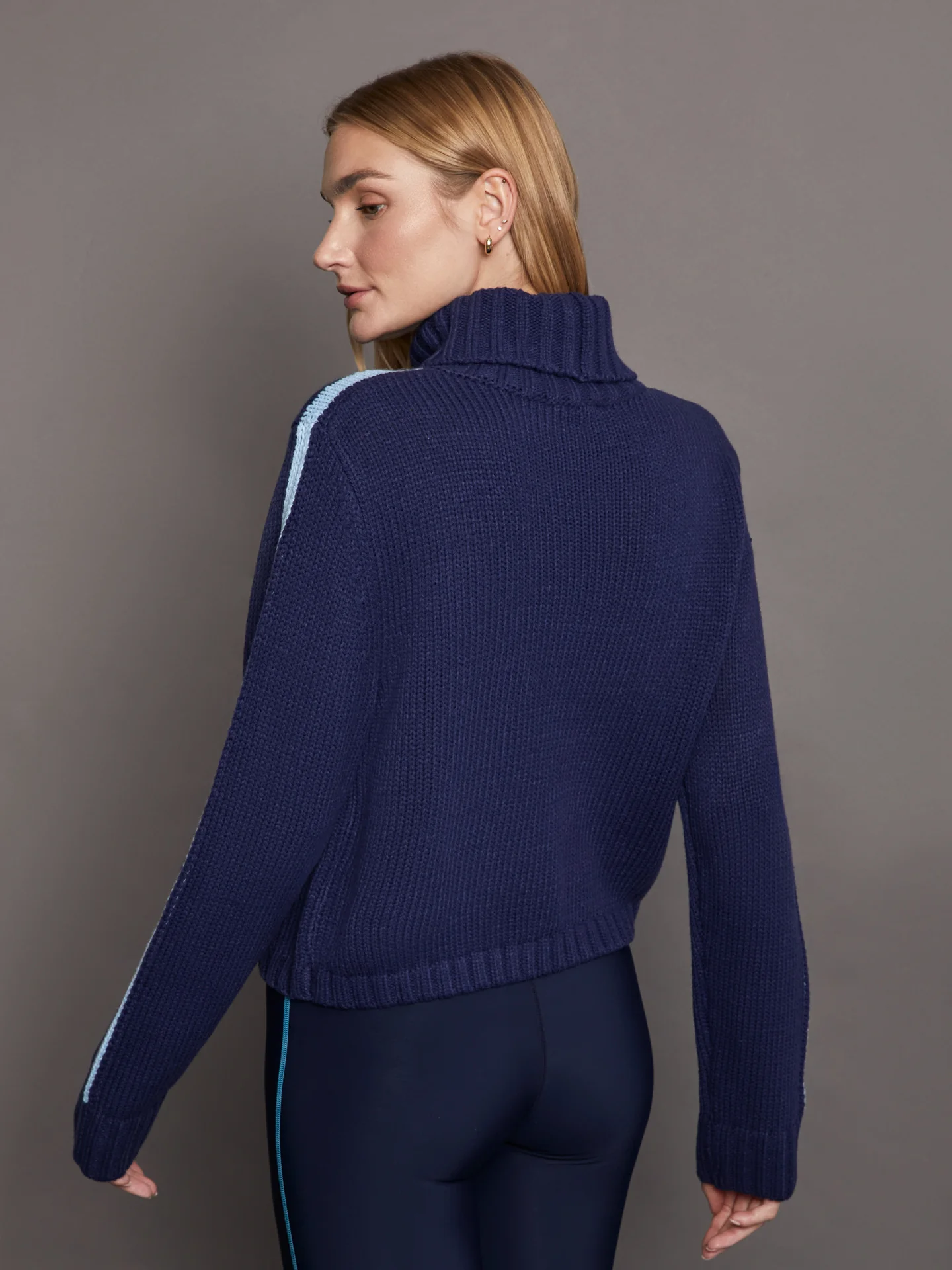 St. Moritz Turtleneck - Custom Knit Navy - Image 2