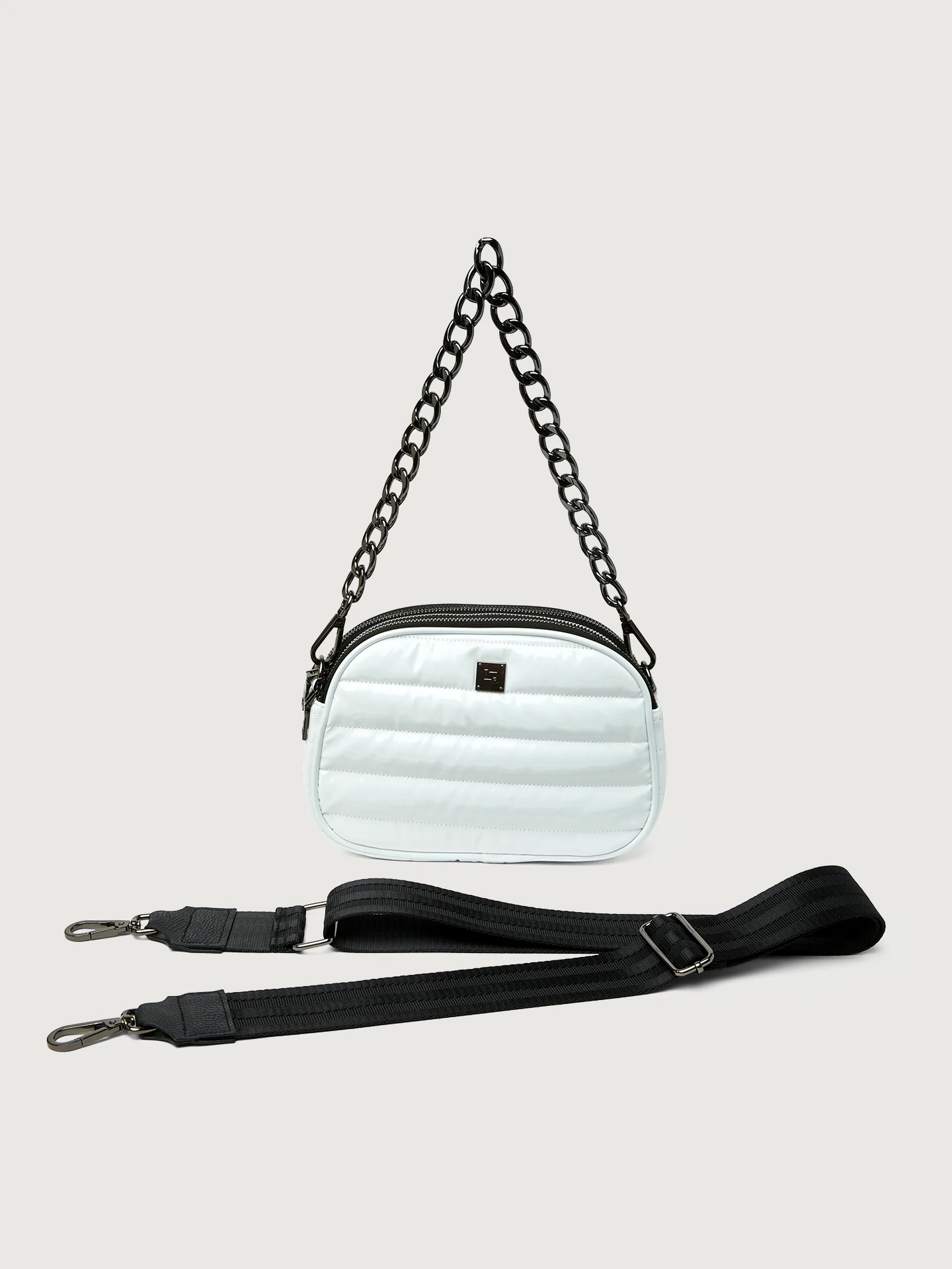 Stargazer - White Patent/ Black/ Black Web/ Gunmental Hardware - Image 8