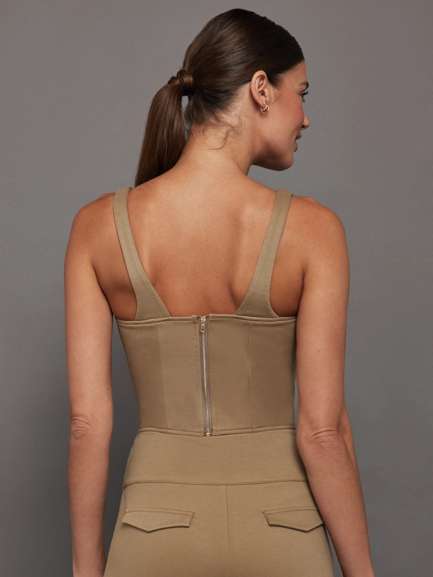 Stretch Twill Corset - Khaki - Image 4
