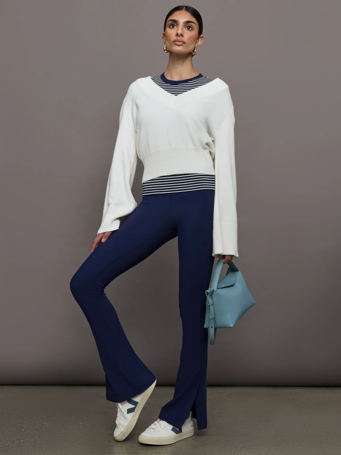 Stripe Ringer Tee - Cloud / Navy Stripe - Image 6