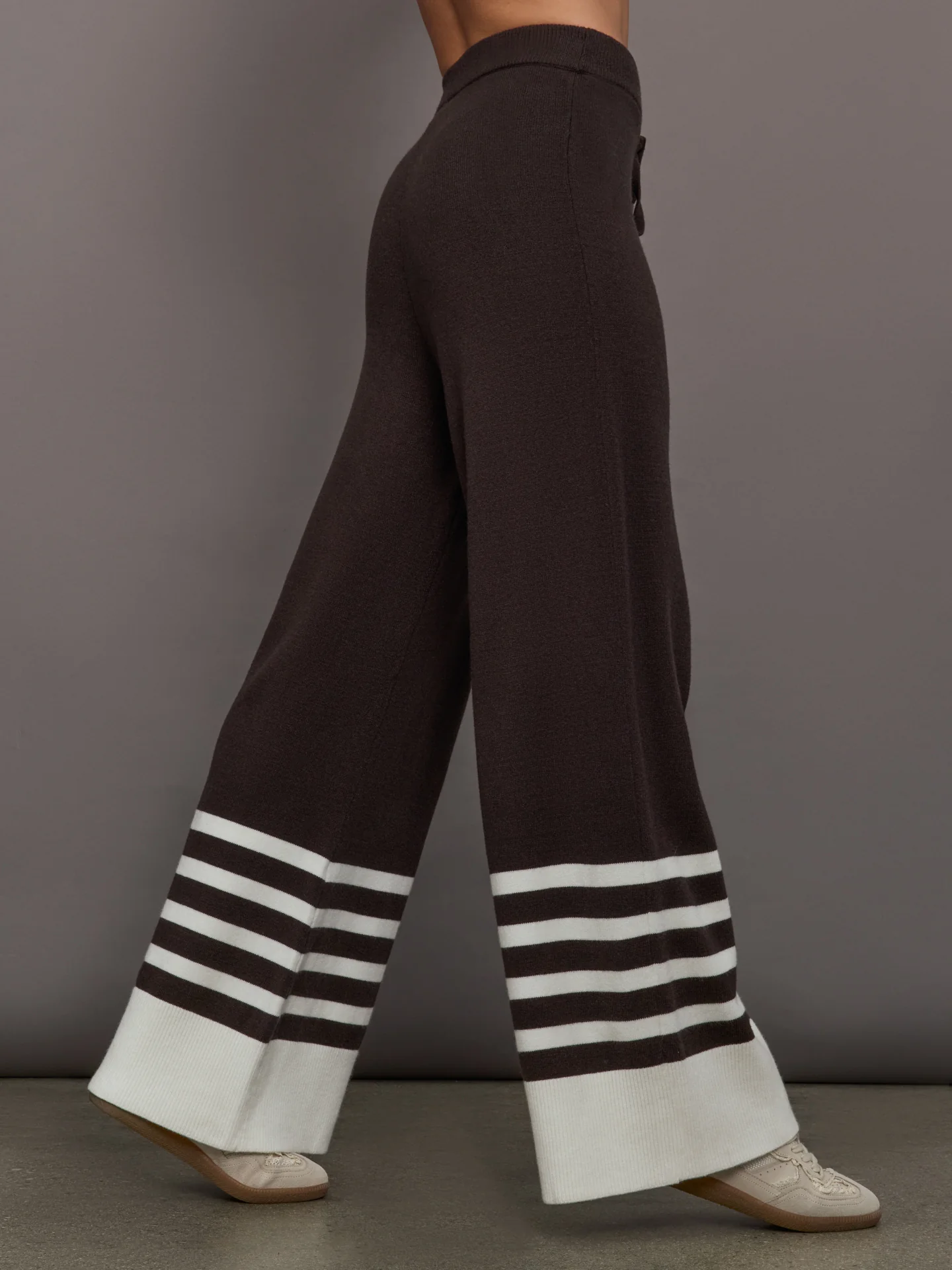 Striped Sweater Pant - Chocolate Torte / Off White - Image 3