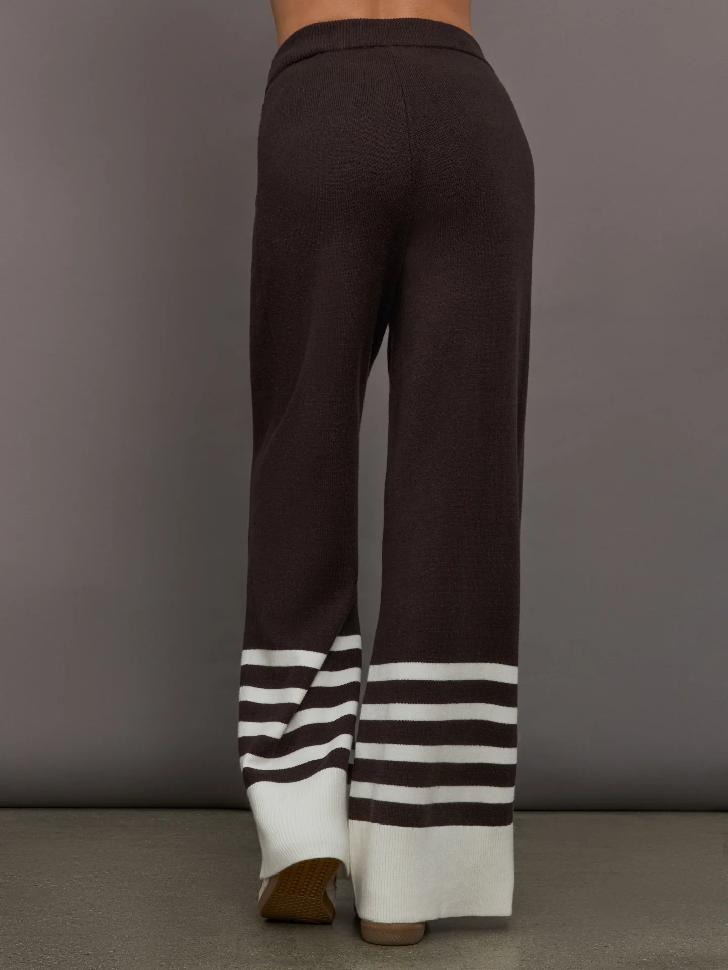 Striped Sweater Pant - Chocolate Torte / Off White - Image 4