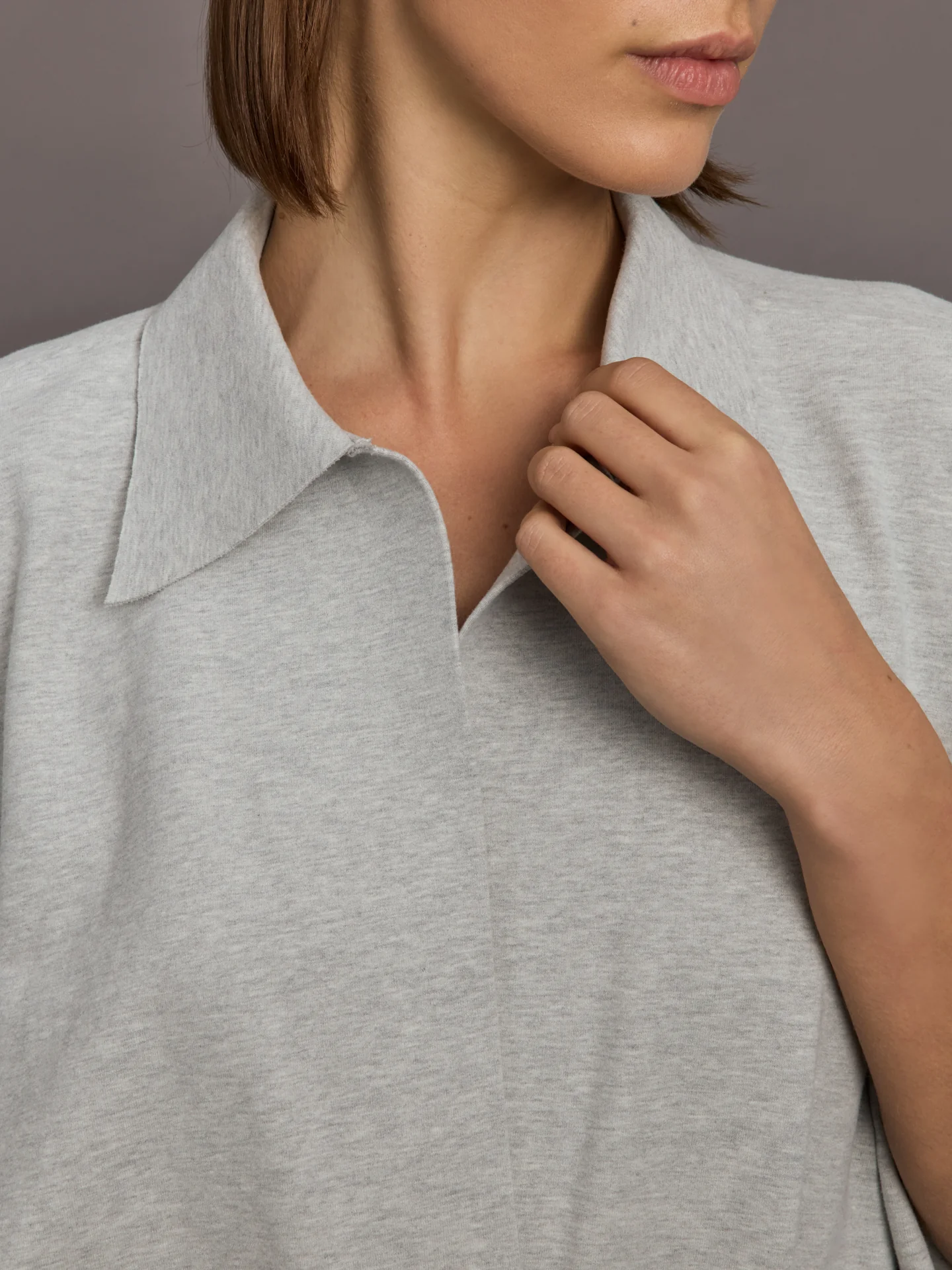 Super OS Sleeveless BF NK Shirt Bodysuit - Light Heather Grey - Image 5