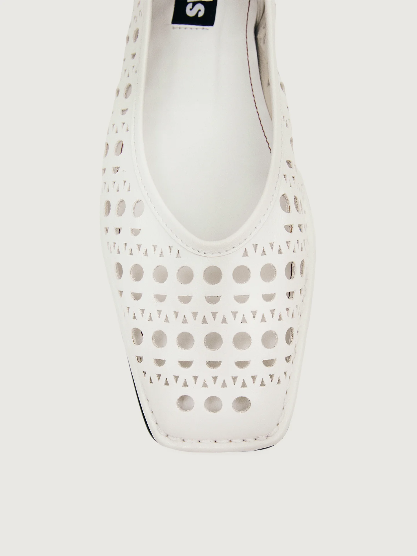 Sway Slity Ballet Flat - White Leather - Image 4