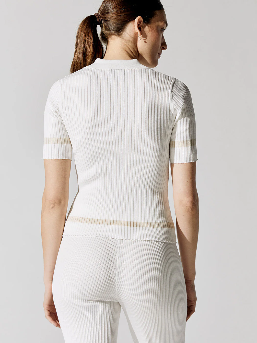 Sweater Polo - White/Tan - Image 5