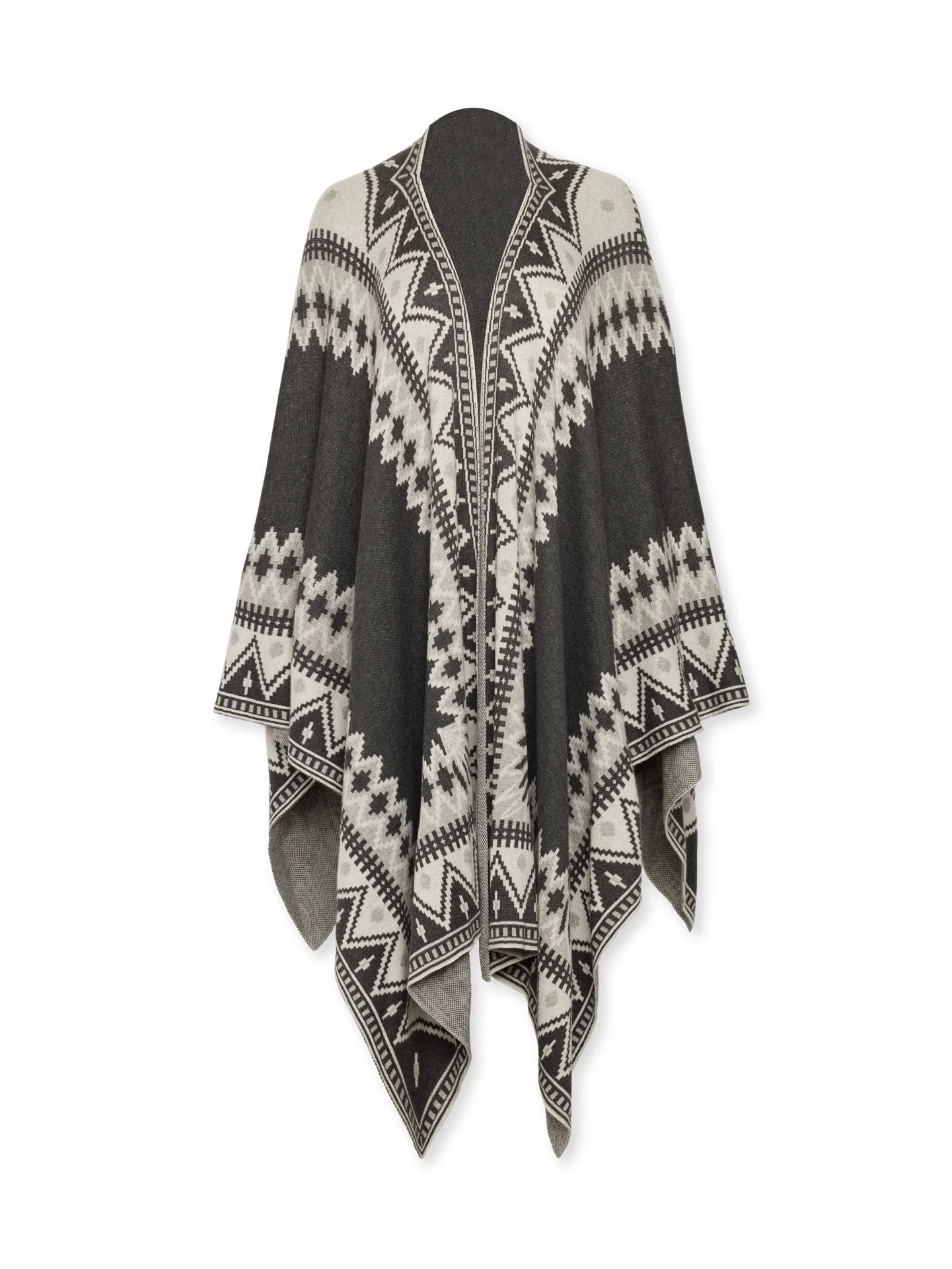 Sweater Poncho - Grey - Image 6