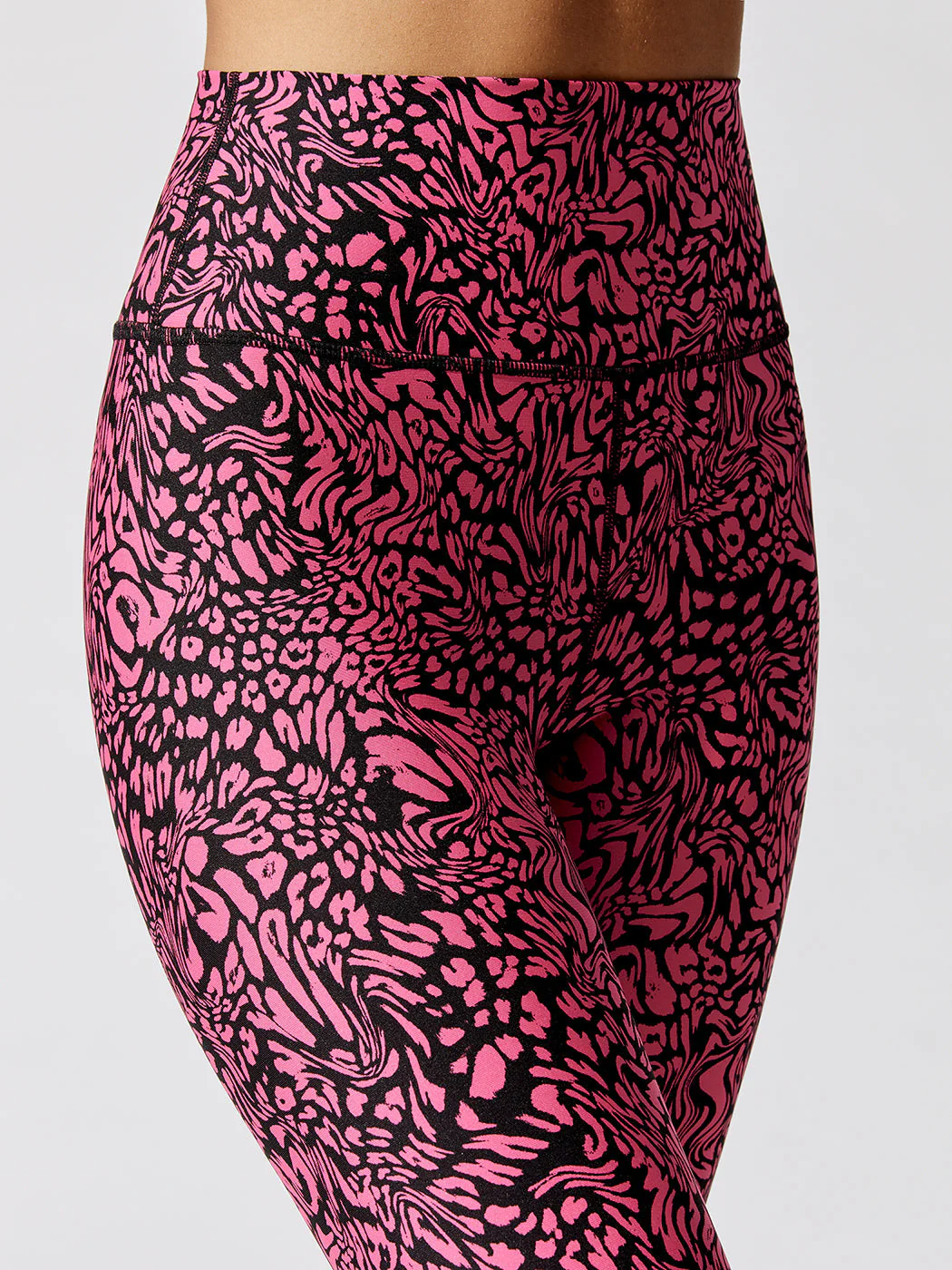 Swirly Leopard Printed 7/8 Legging - Electric Pink Swirly Leopard - Image 5