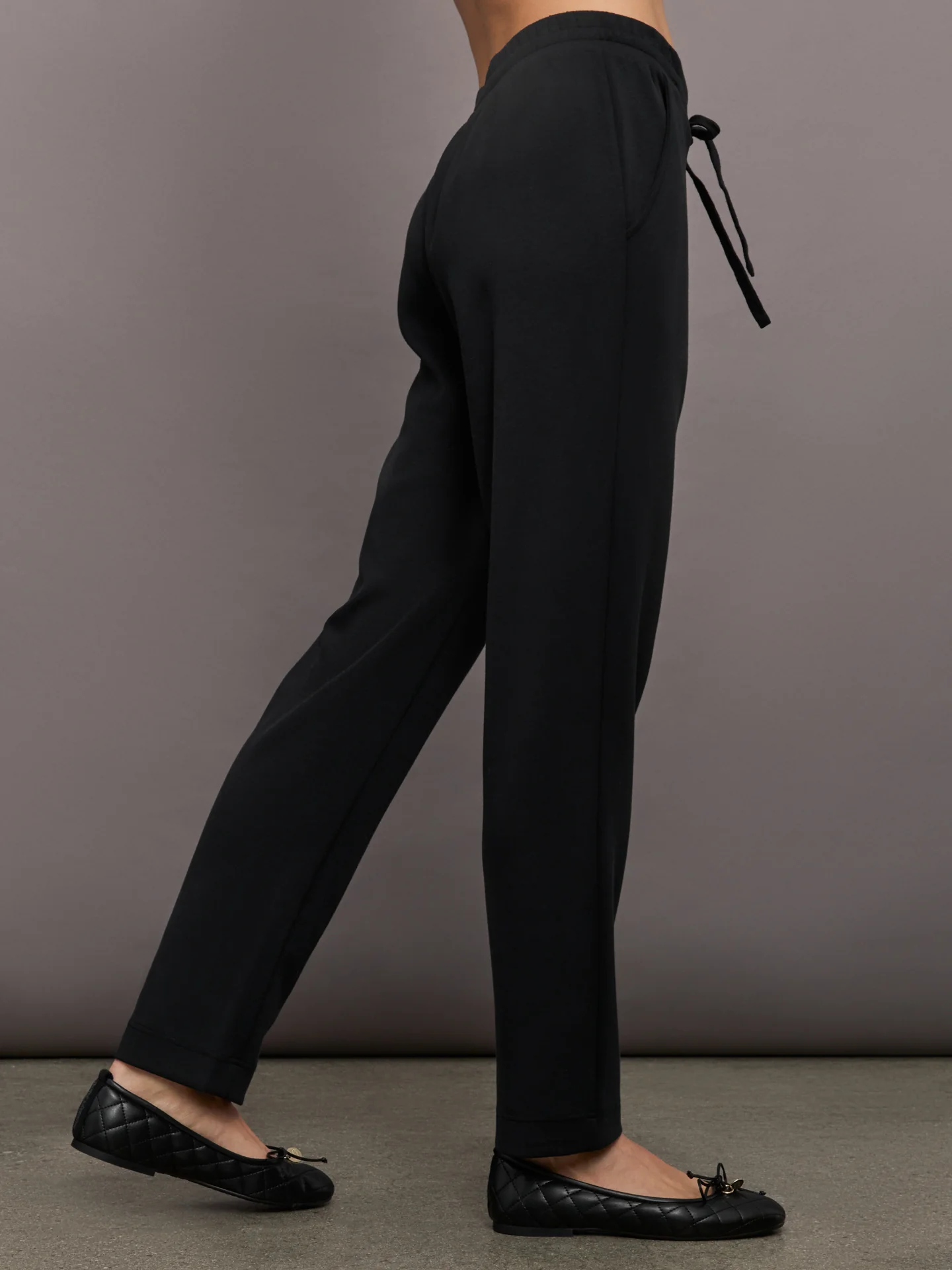Tapered Leg Jogger in Interlock - Black - Image 3