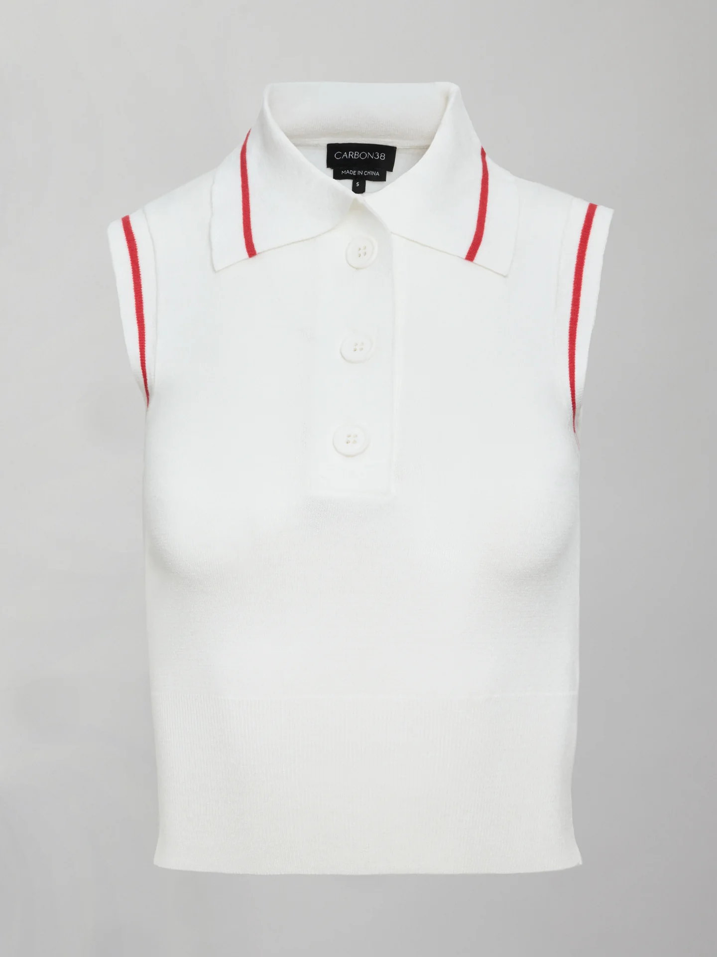Tennis Sleeveless Polo - White / Bittersweet - Image 11