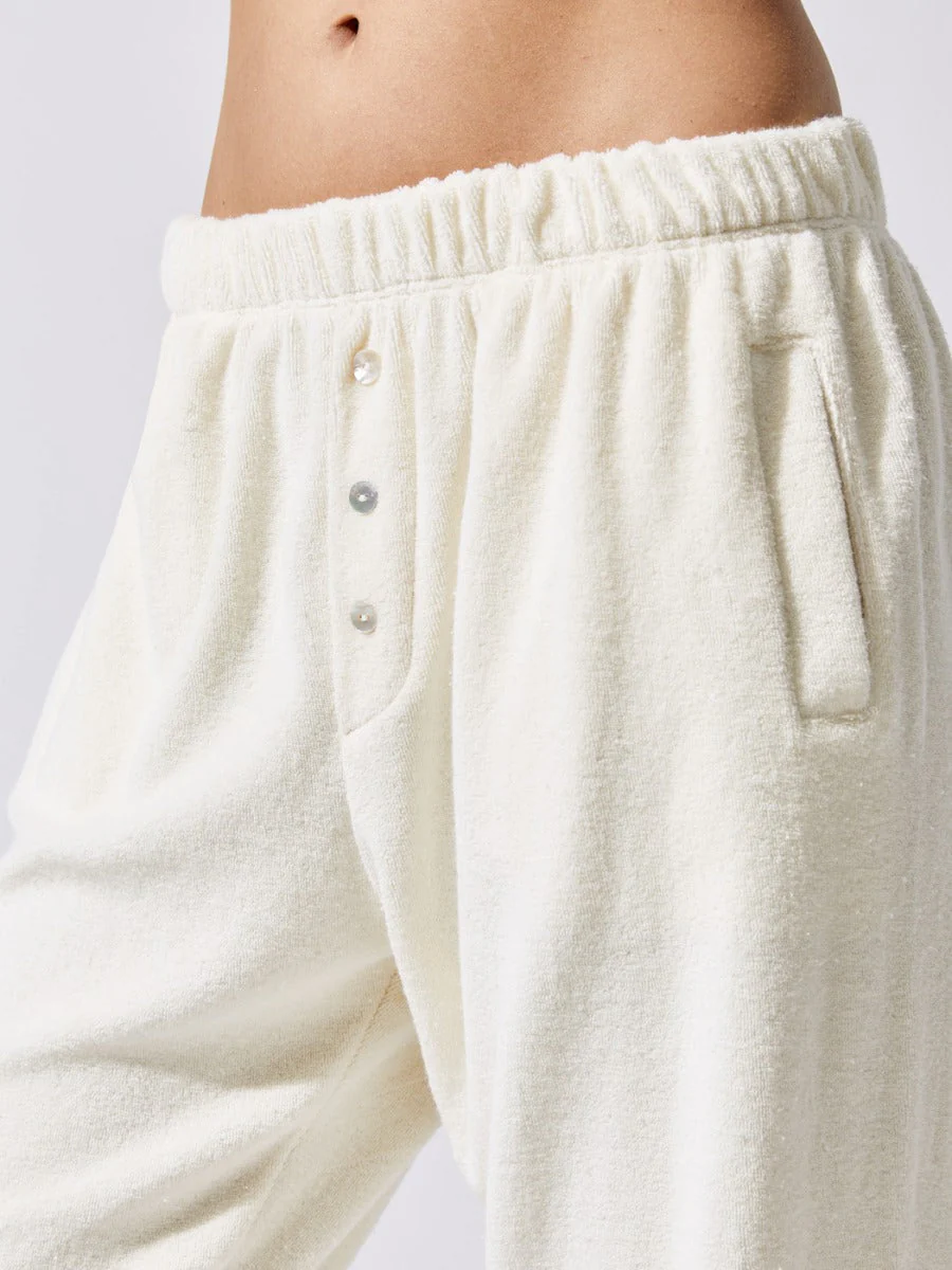 Terry Henley Sweatpant - Creme - Image 4