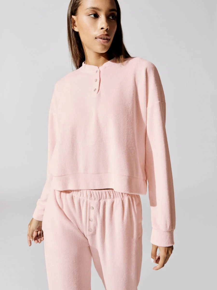 Terry Henley Sweatshirt - Peony