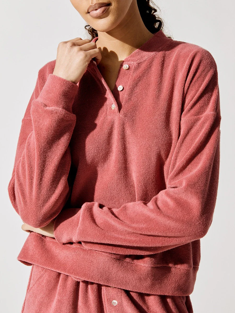 Terry Henley Sweatshirt - Peony - Image 10