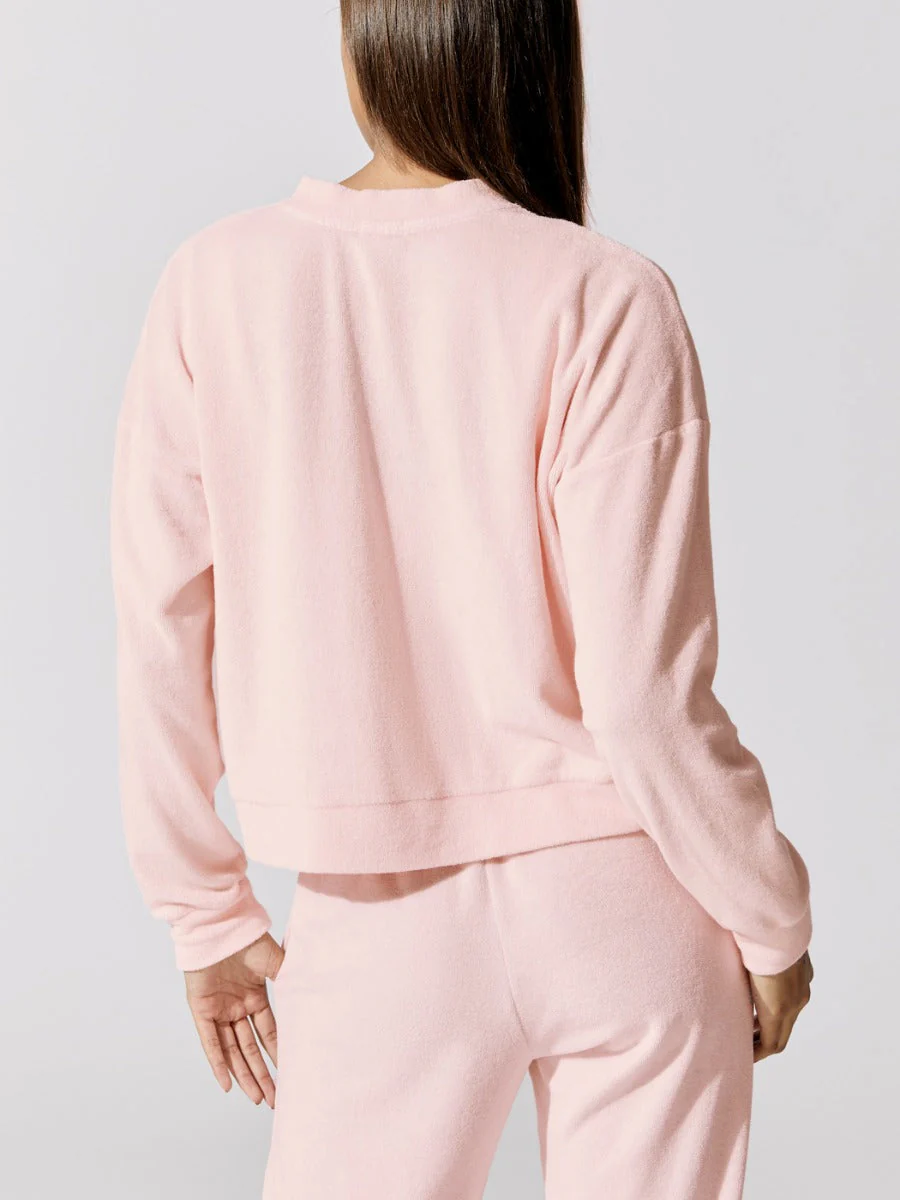 Terry Henley Sweatshirt - Peony - Image 2