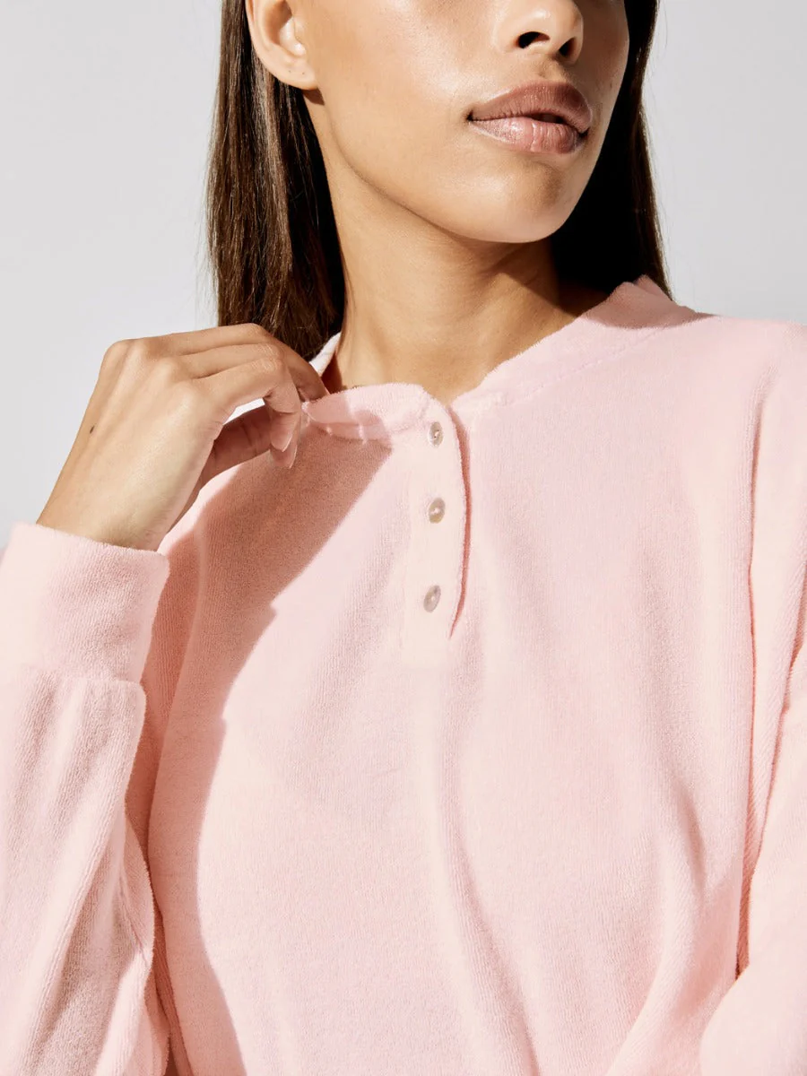 Terry Henley Sweatshirt - Peony - Image 3