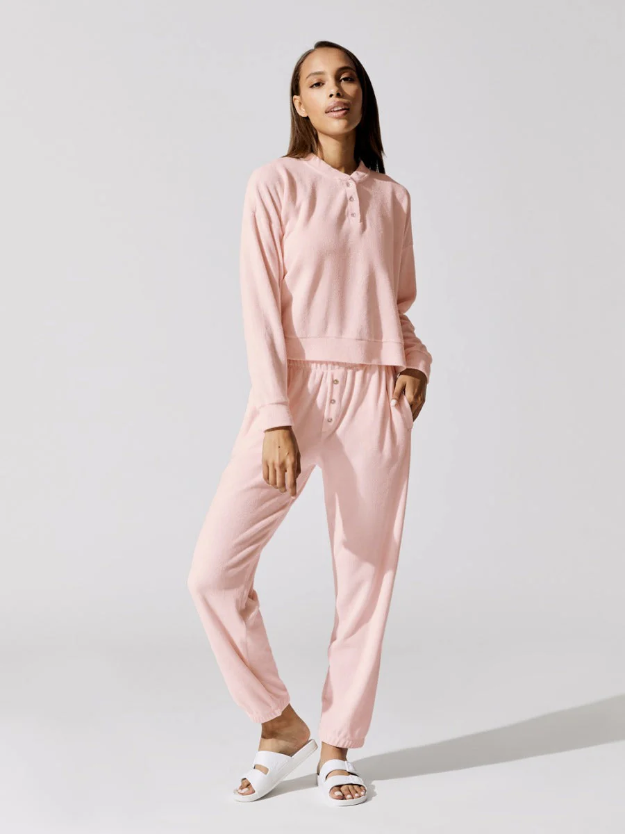 Terry Henley Sweatshirt - Peony - Image 4