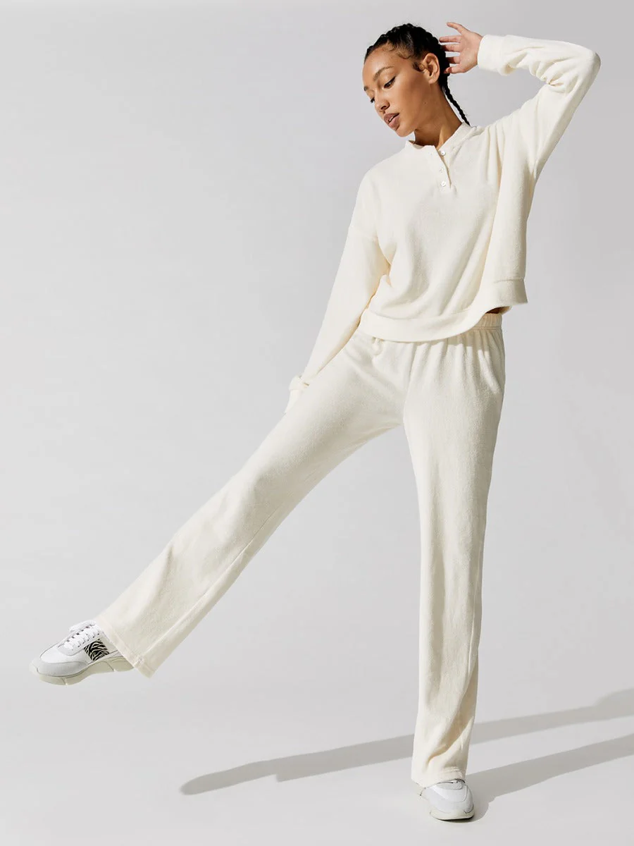Terry Henley Sweatshirt - Peony - Image 5