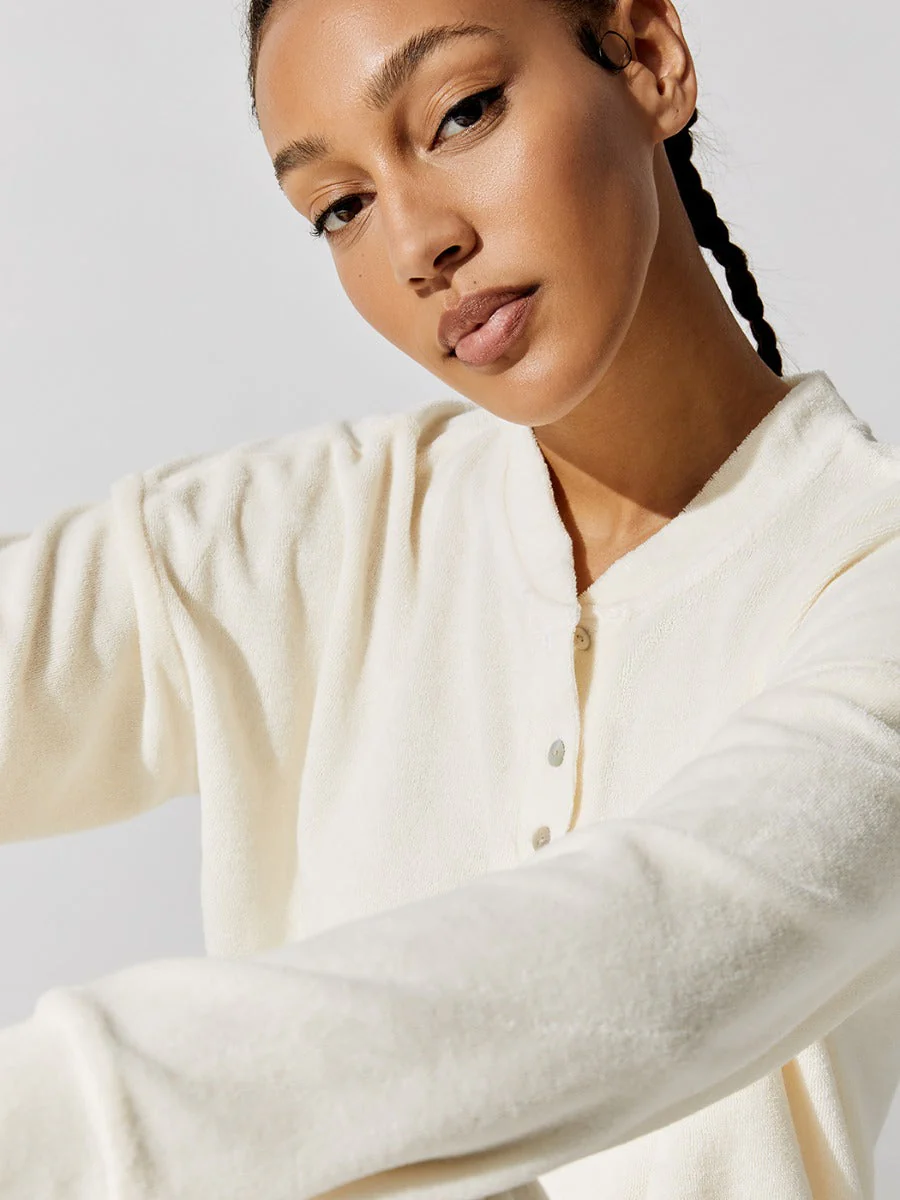 Terry Henley Sweatshirt - Peony - Image 6