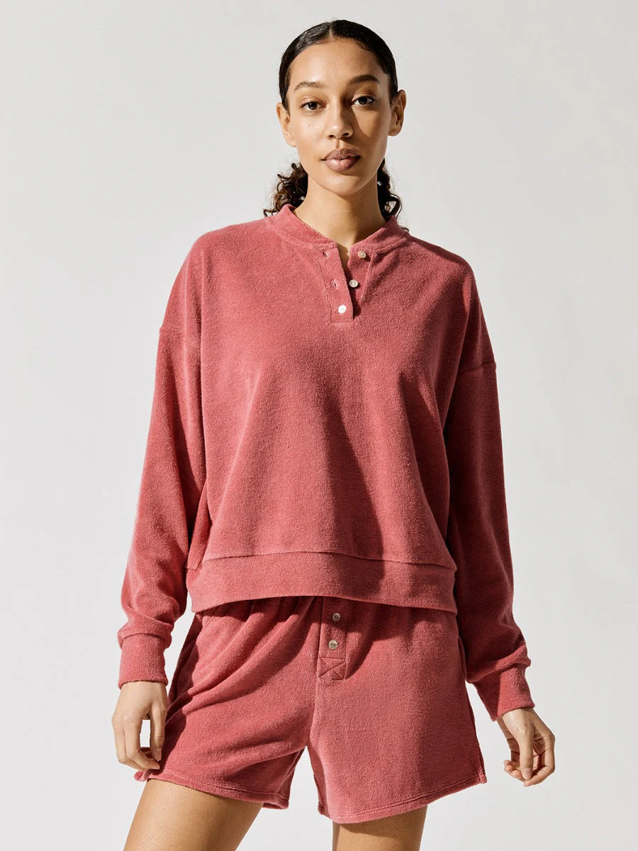Terry Henley Sweatshirt - Peony - Image 7
