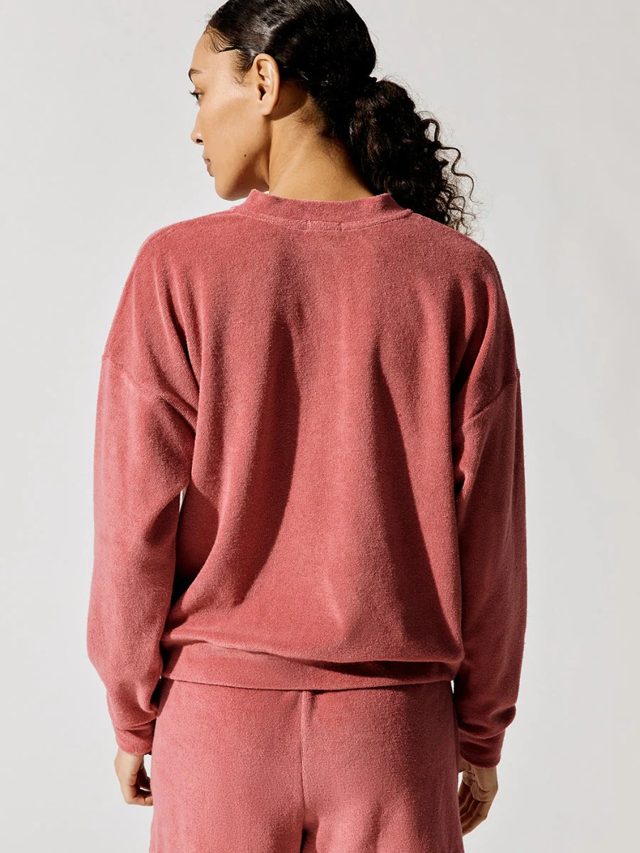 Terry Henley Sweatshirt - Peony - Image 8