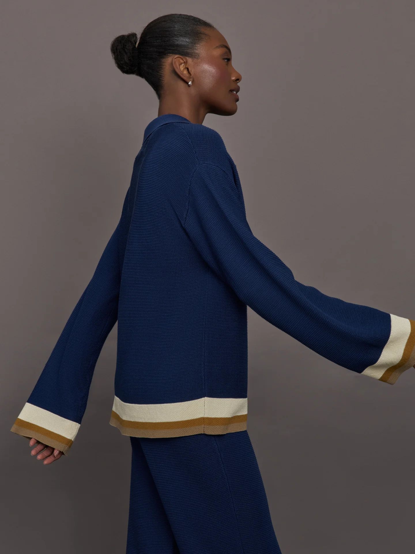 The Abigail Knit Shirt - Atlantic Stripe - Image 3