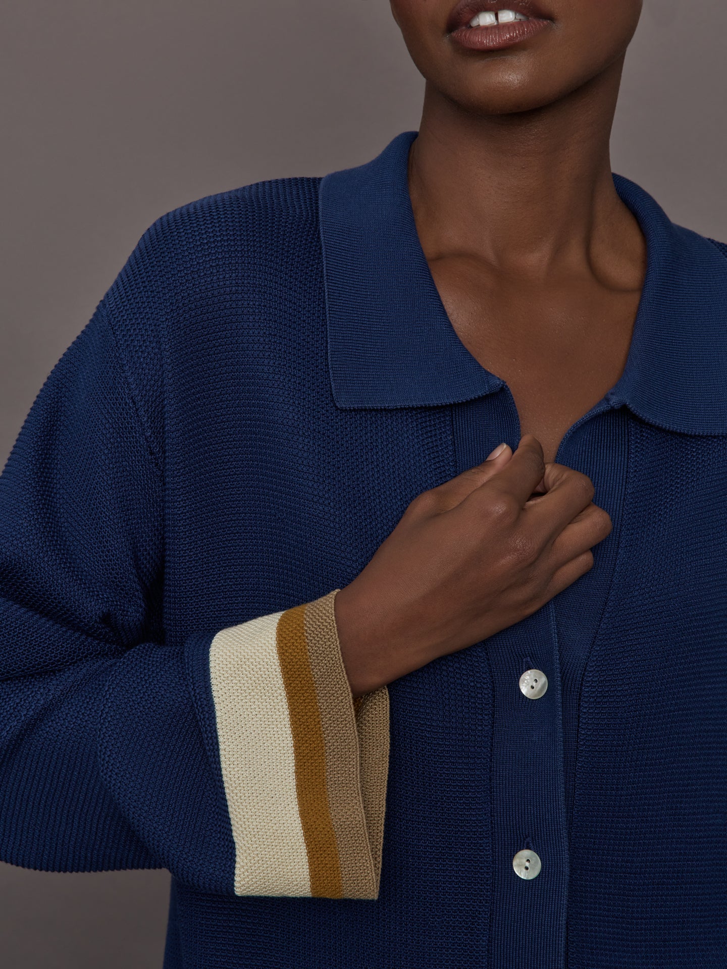 The Abigail Knit Shirt - Atlantic Stripe - Image 5