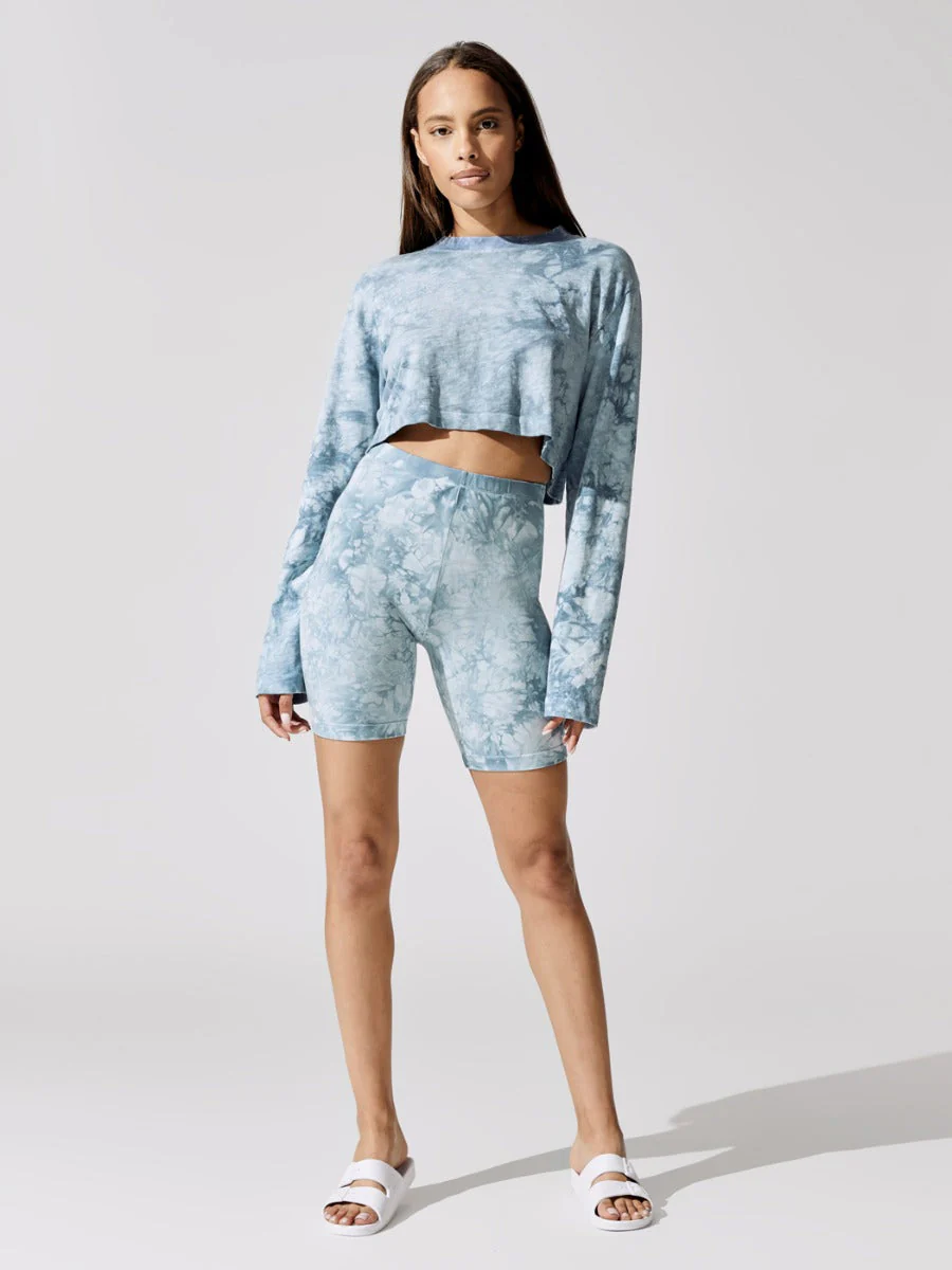 Tokyo Crop Long Sleeve Top - Aqua Crystal - Image 2