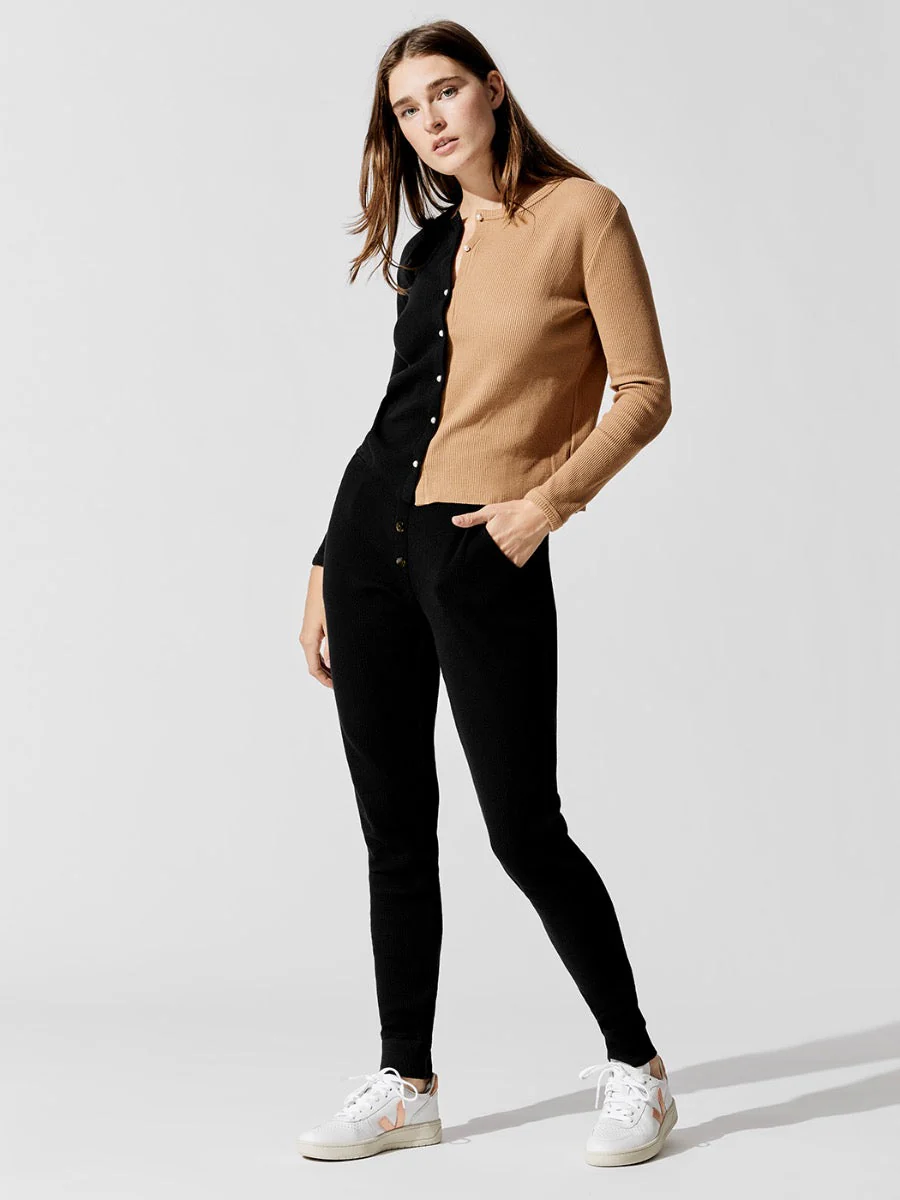 Thermal Henley Sweatpant - Black - Image 2