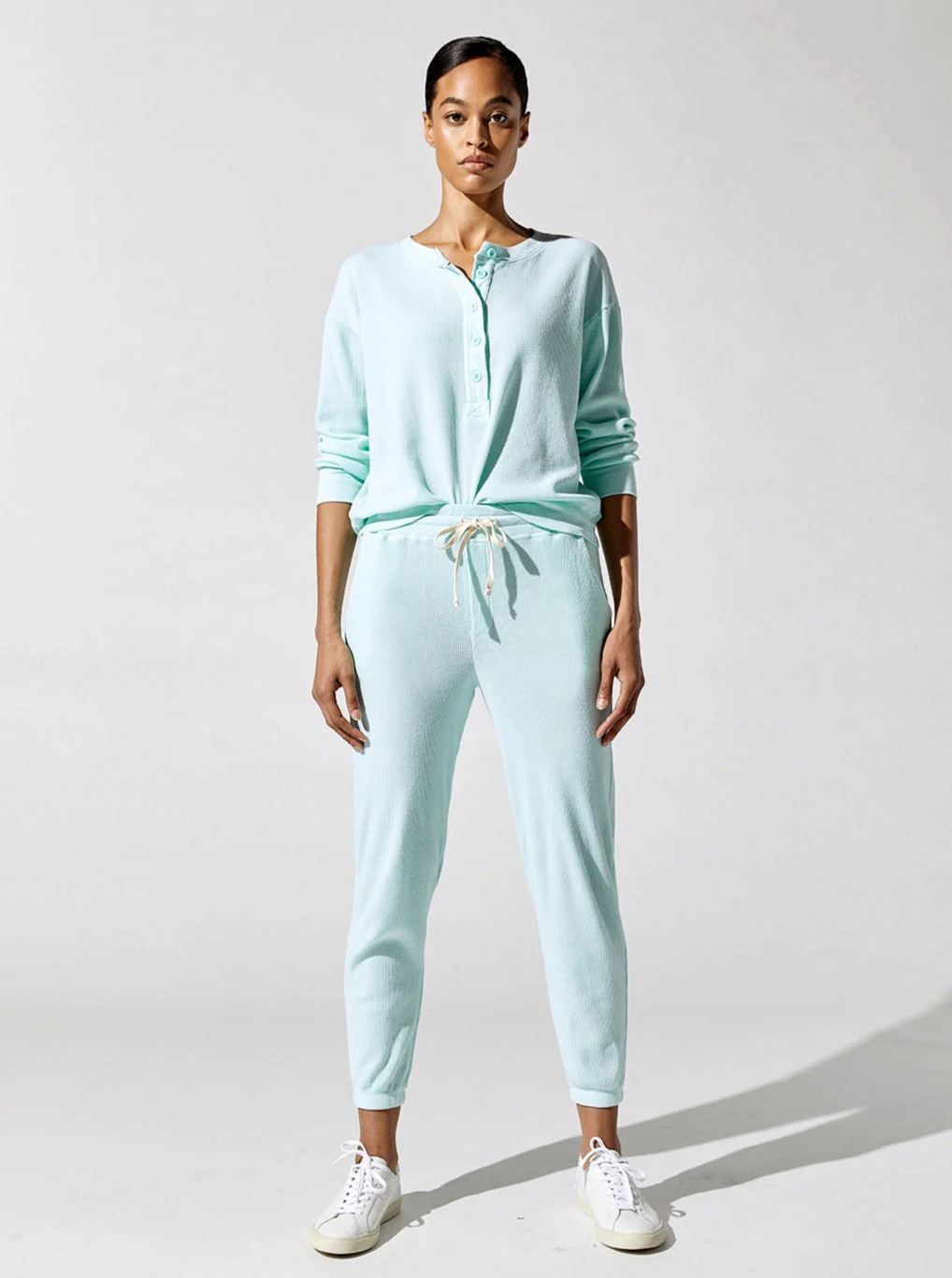 Thermal Henley Sweatshirt - Mist - Image 2