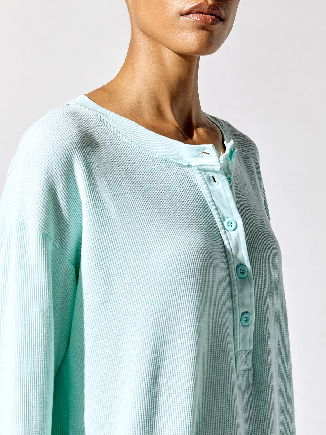 Thermal Henley Sweatshirt - Mist - Image 3