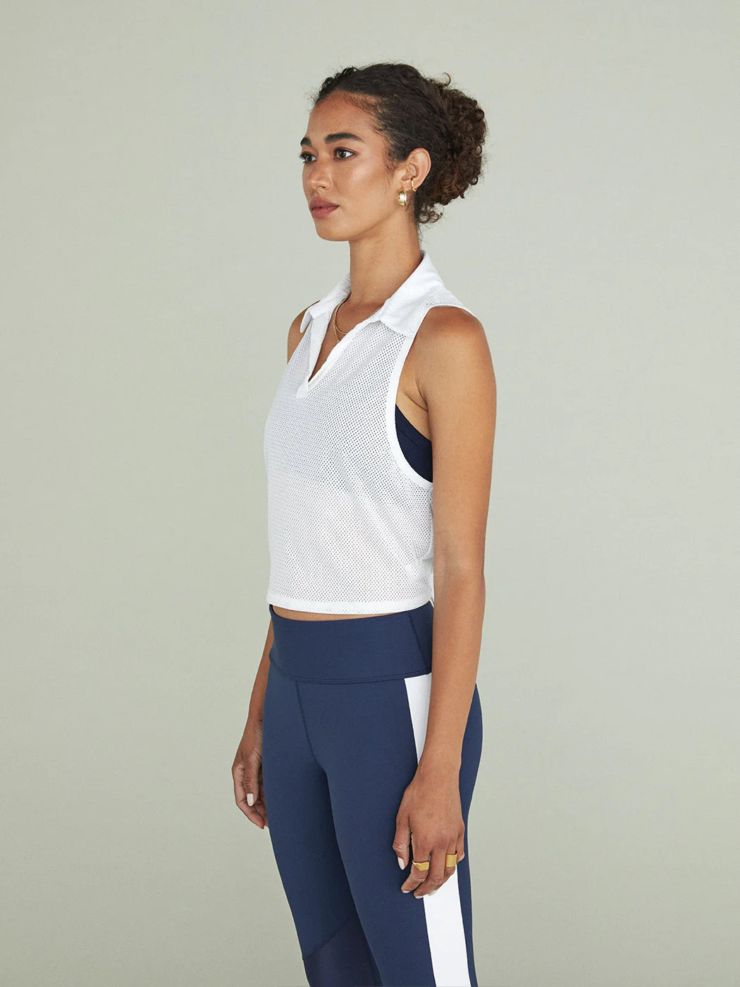Tie Back Polo - White - Image 3