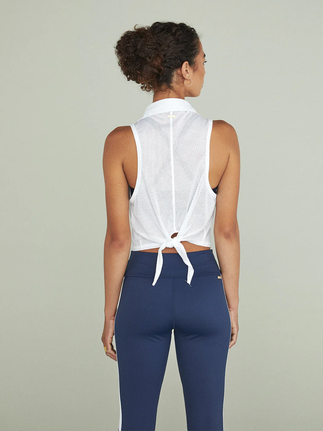 Tie Back Polo - White - Image 4