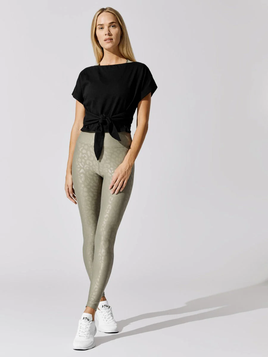 Tie Front Tee - Black - Image 2