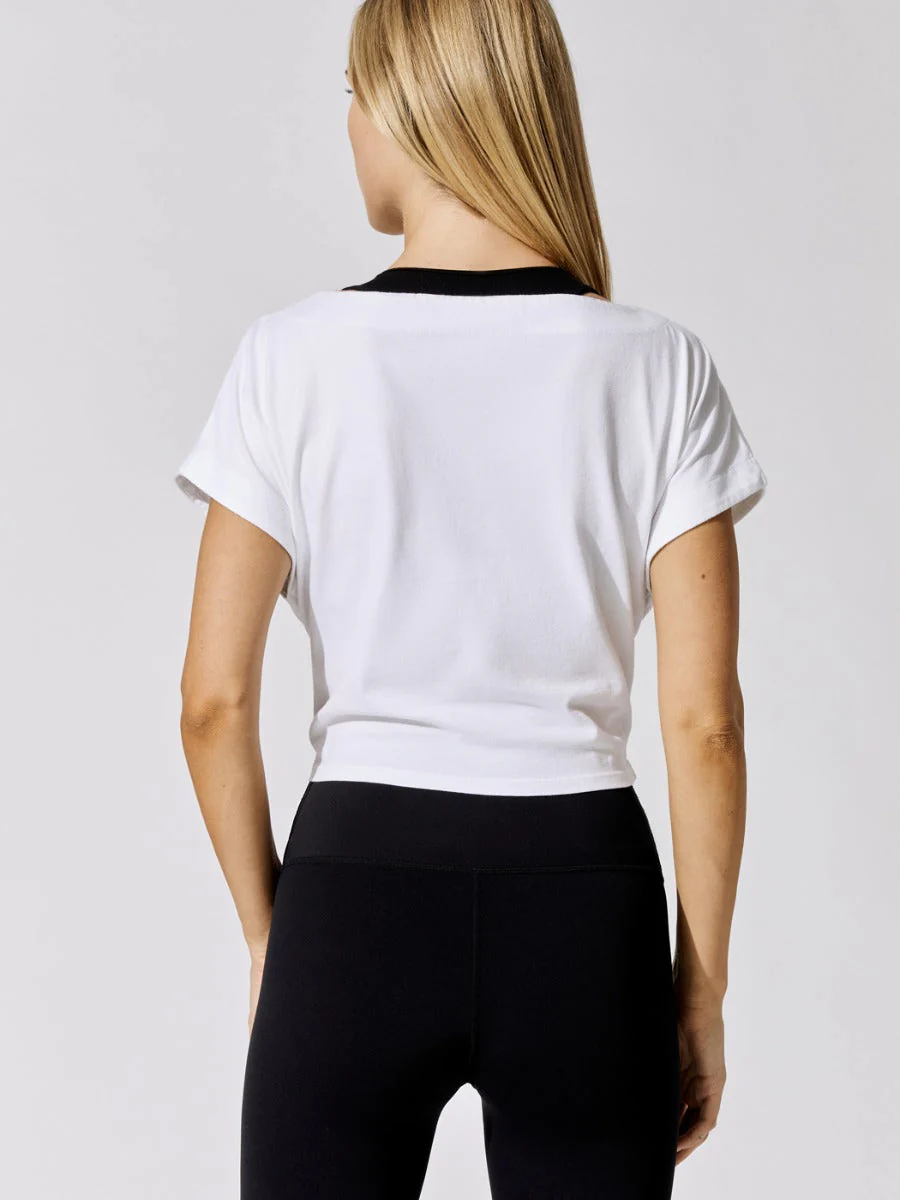 Tie Front Tee - White - Image 4