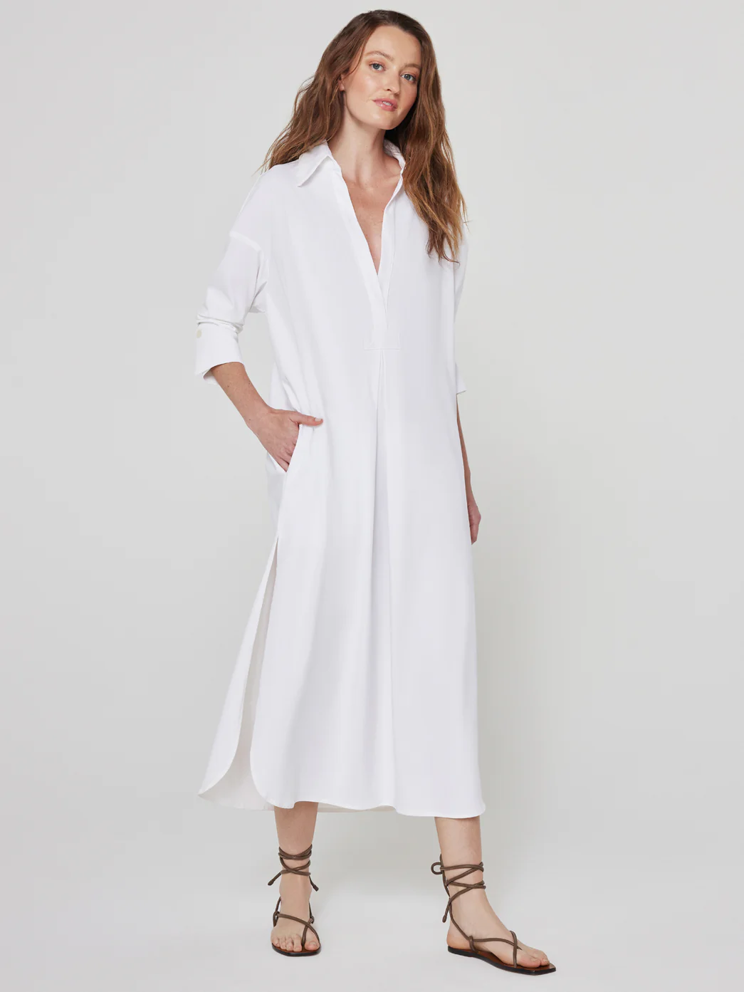Tropez Oversized Shirt Dress - White