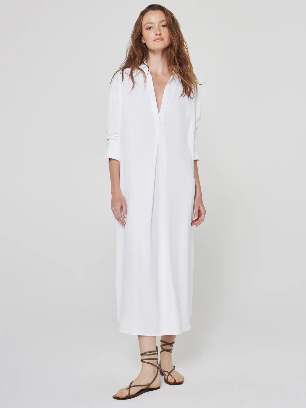 Tropez Oversized Shirt Dress - White - Image 4
