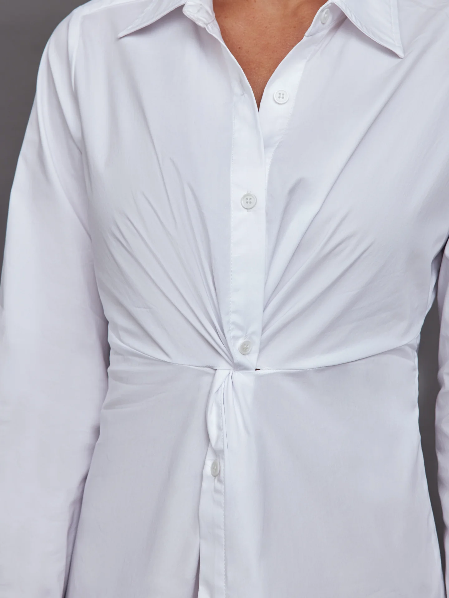 Twisted Tunic Shirt - White - Image 4