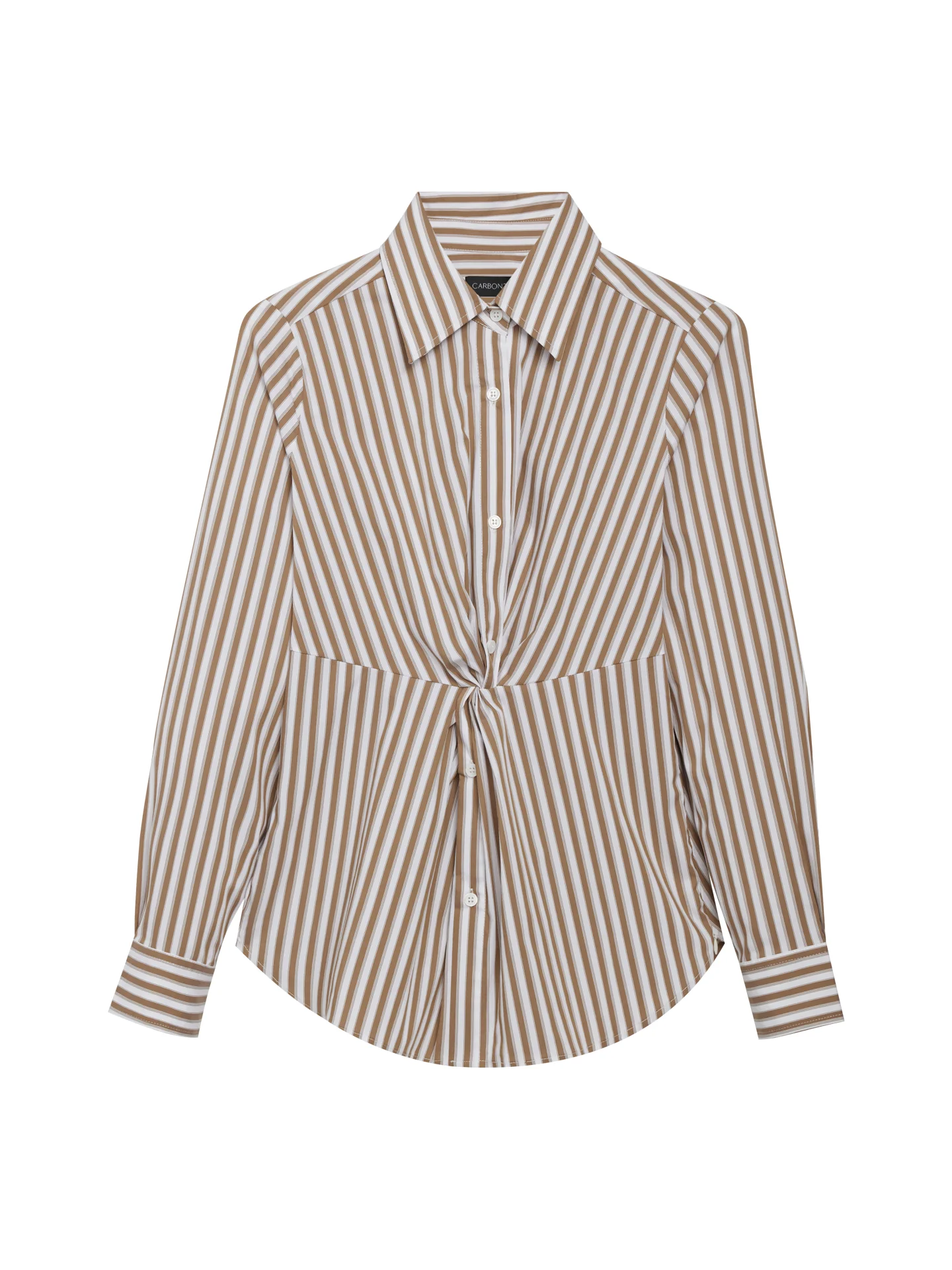 Twisted Tunic Shirt - White/Tan Stripe - Image 6