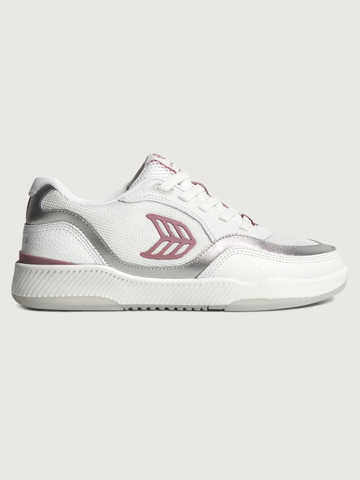 Uba Premium Leather & Mesh - White/ Metallic Silver Blush Pink