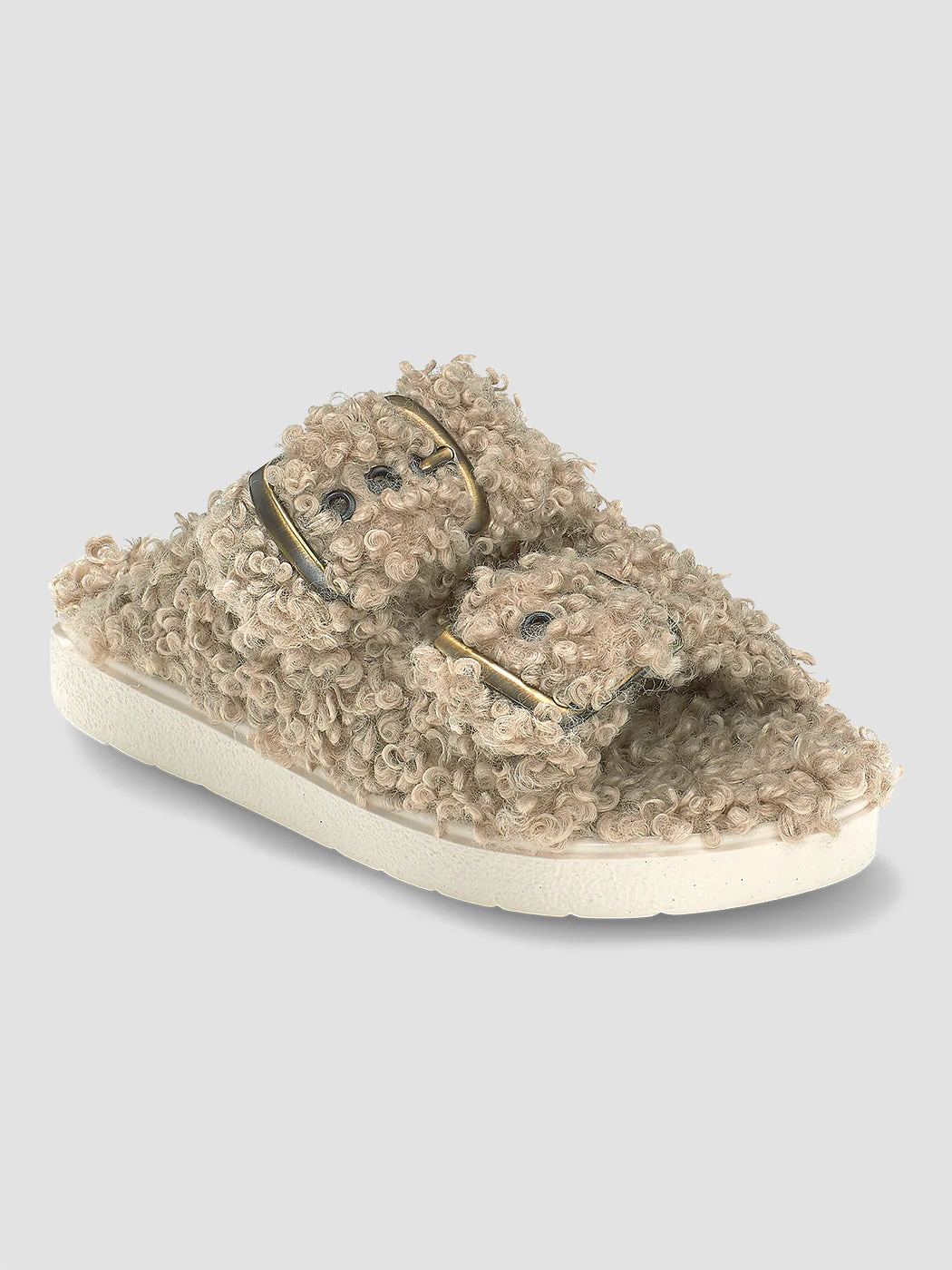 Vegan Buckle Slide - Beige - Image 4